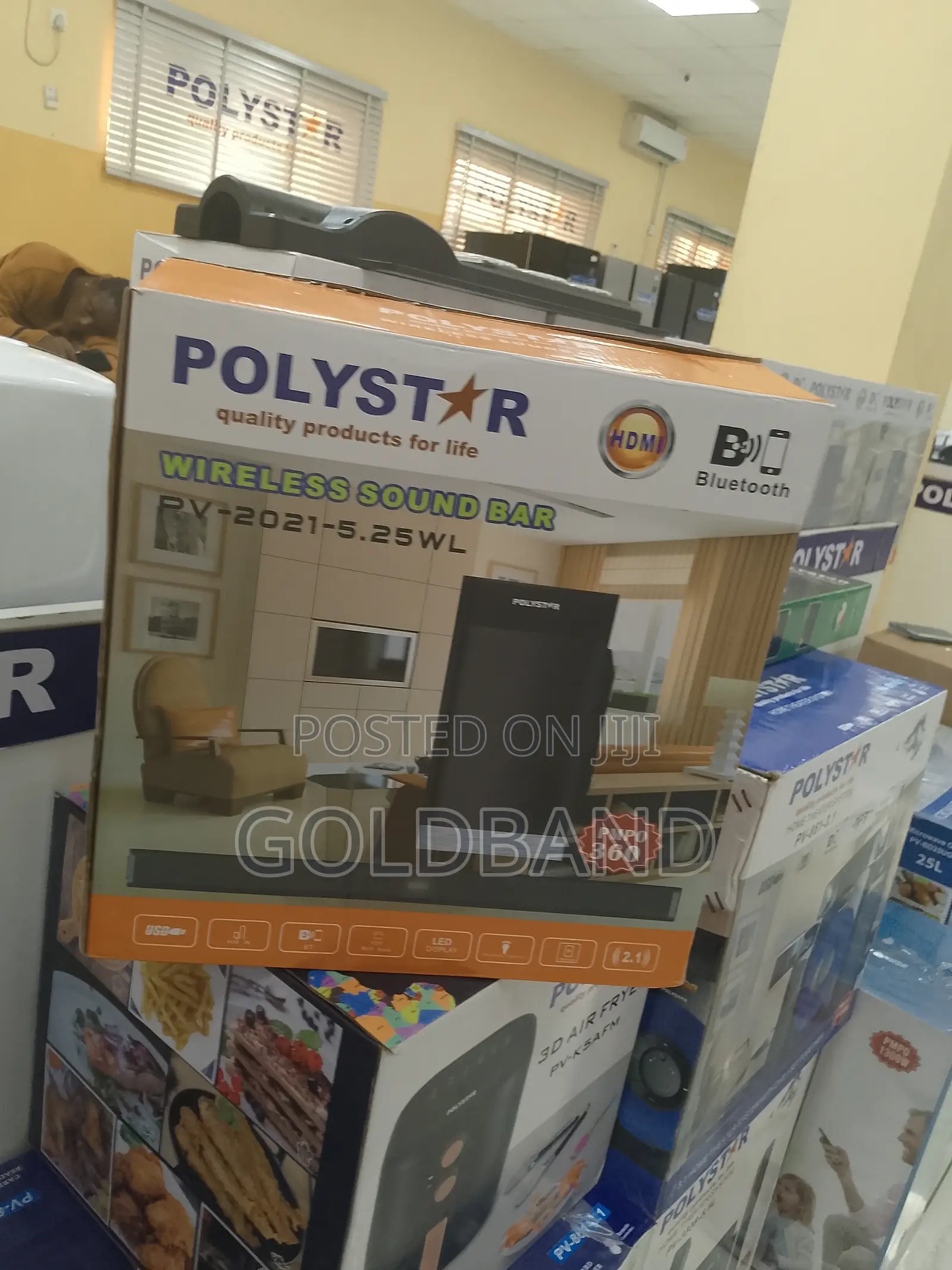 Polystar 2.1 Channel Wireless Sound Bar With Remote Control