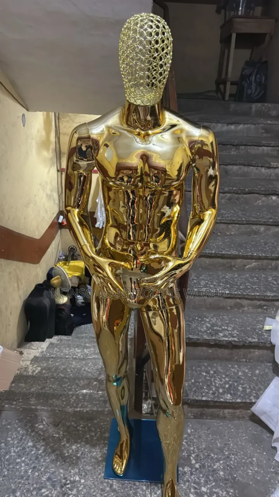 Net Head Gold Chrome Male Mannequin