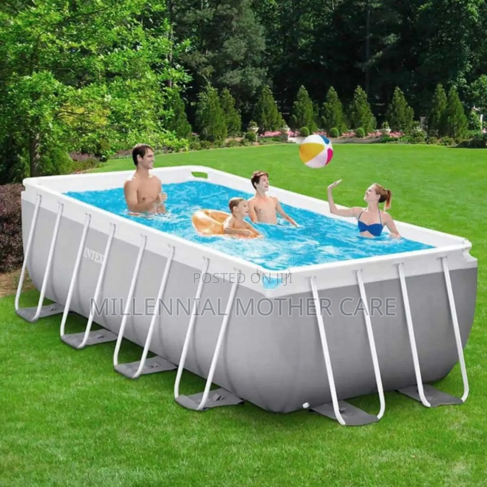 Intex Steel Rectangular Above-Ground Pool – Family Size