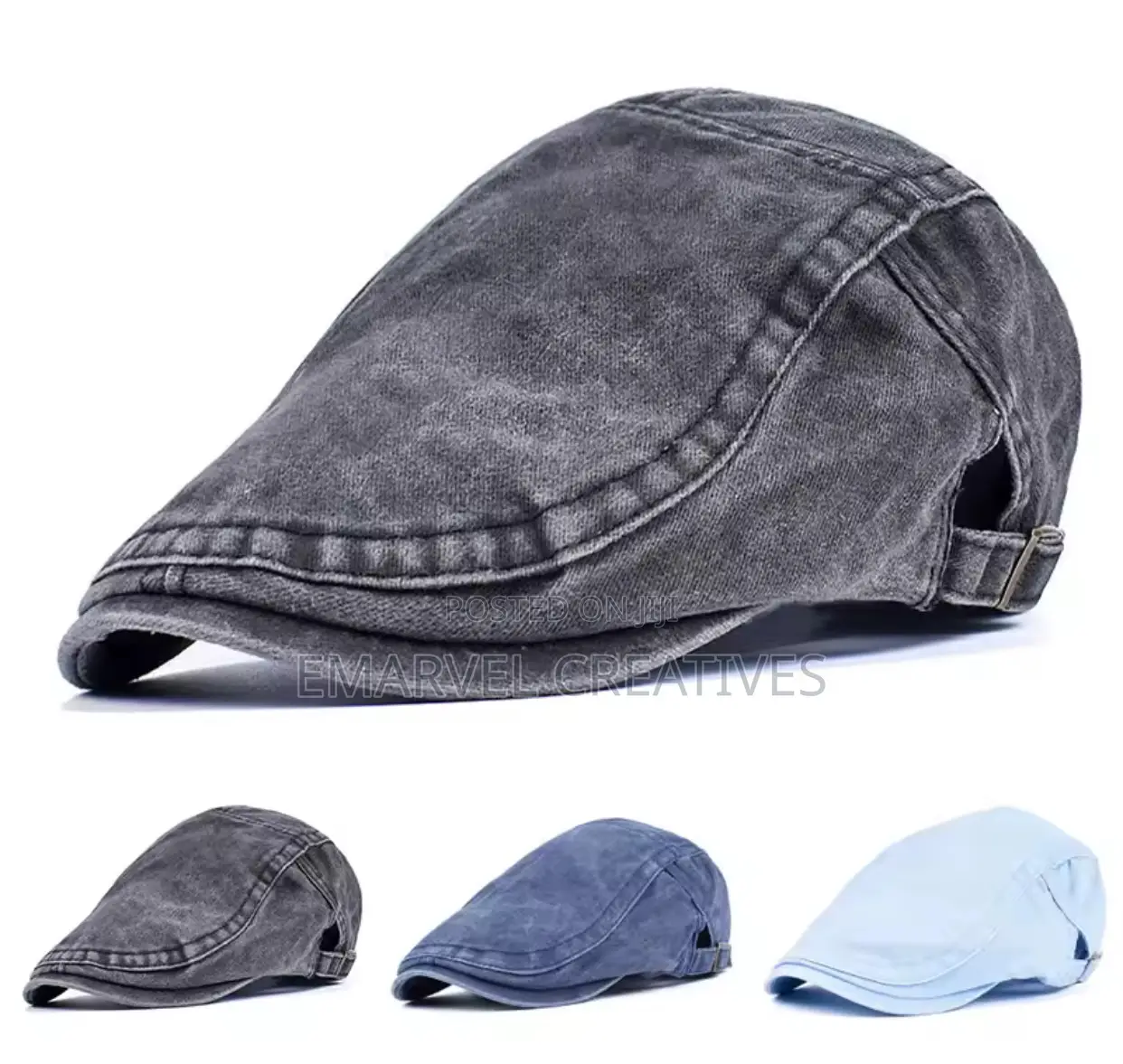 Summer Flat Cap 2025 Vintage Denim Newsboy Cap Peaky Blinder