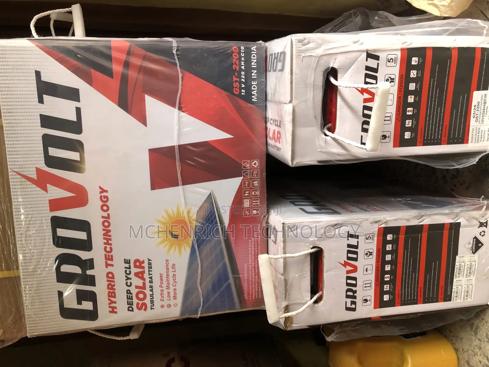 Grovolt 220ah Tubular Battery.