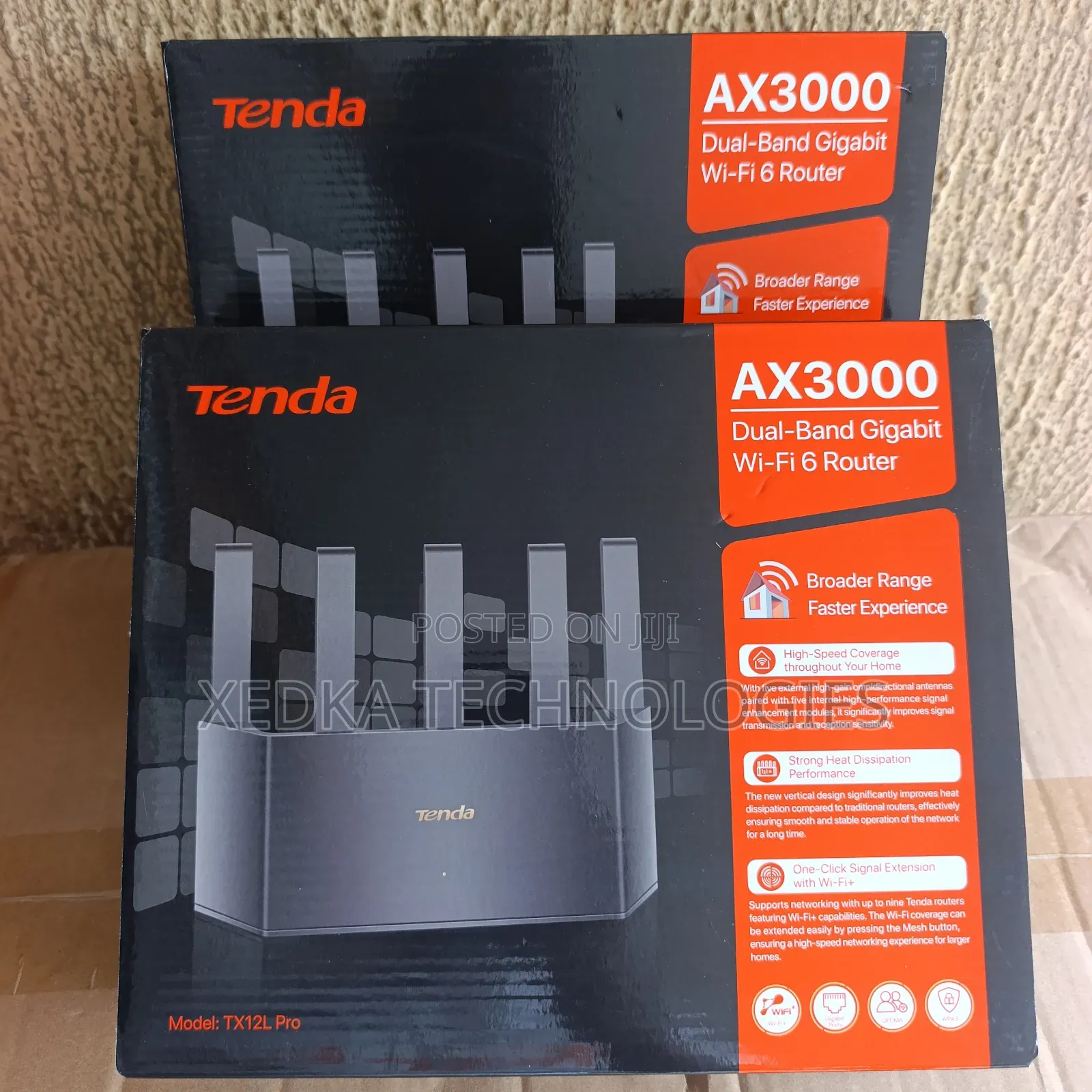 Tenda Ax3000 Dual-Band Gigabit Wi-Fi 6 Router