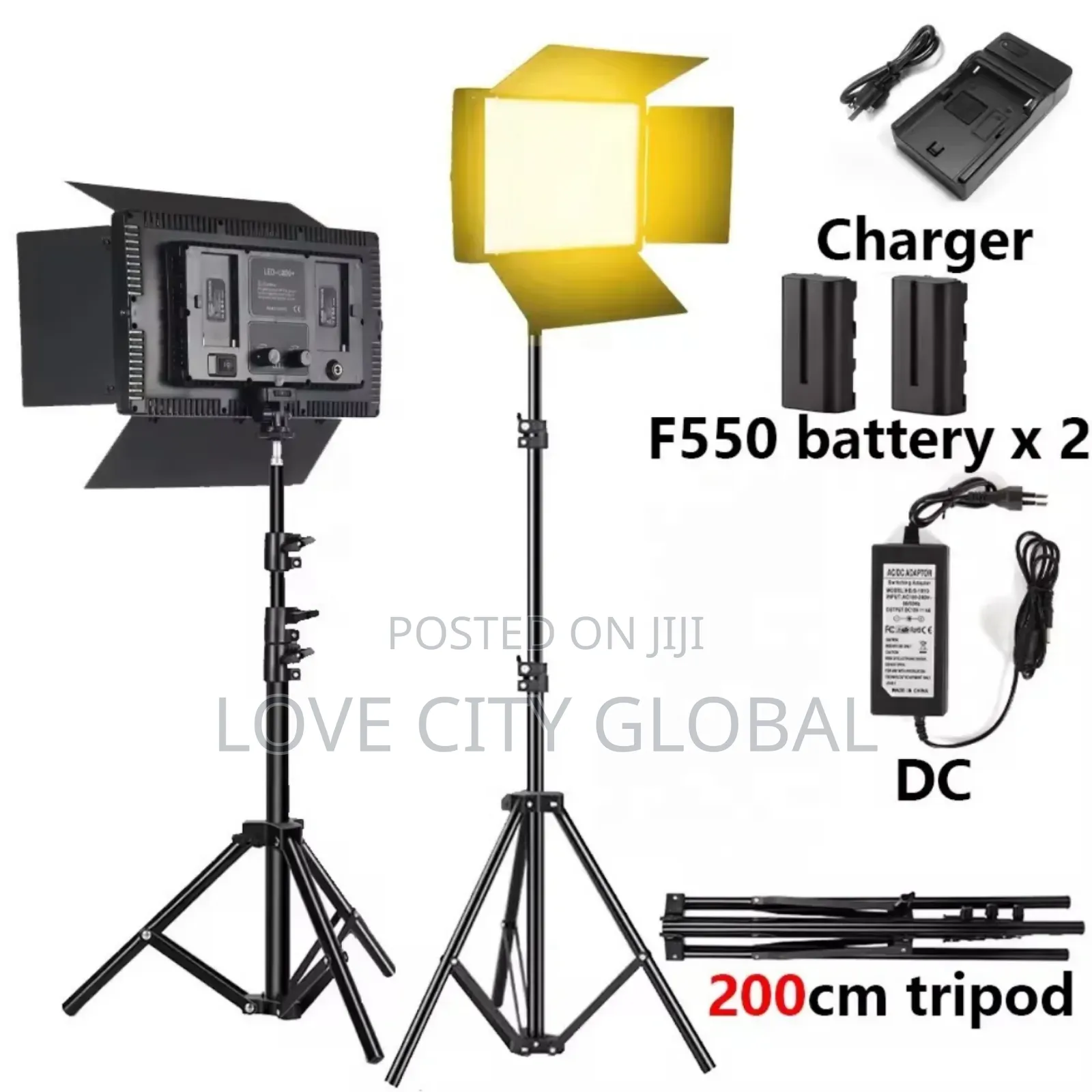 Pro Led 600 + 2 Battery, Charger Dock Video,Photo Light Kit
