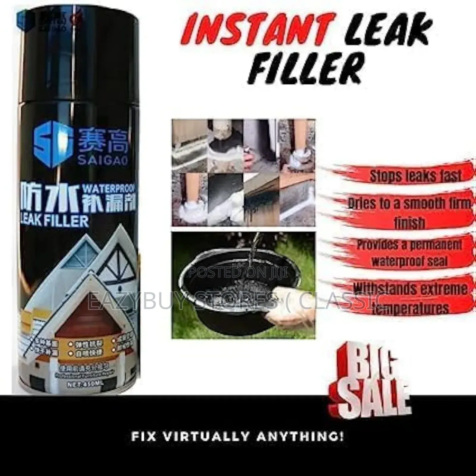 Leak Filler Waterproof, Sealant Spray, Instant Sealer