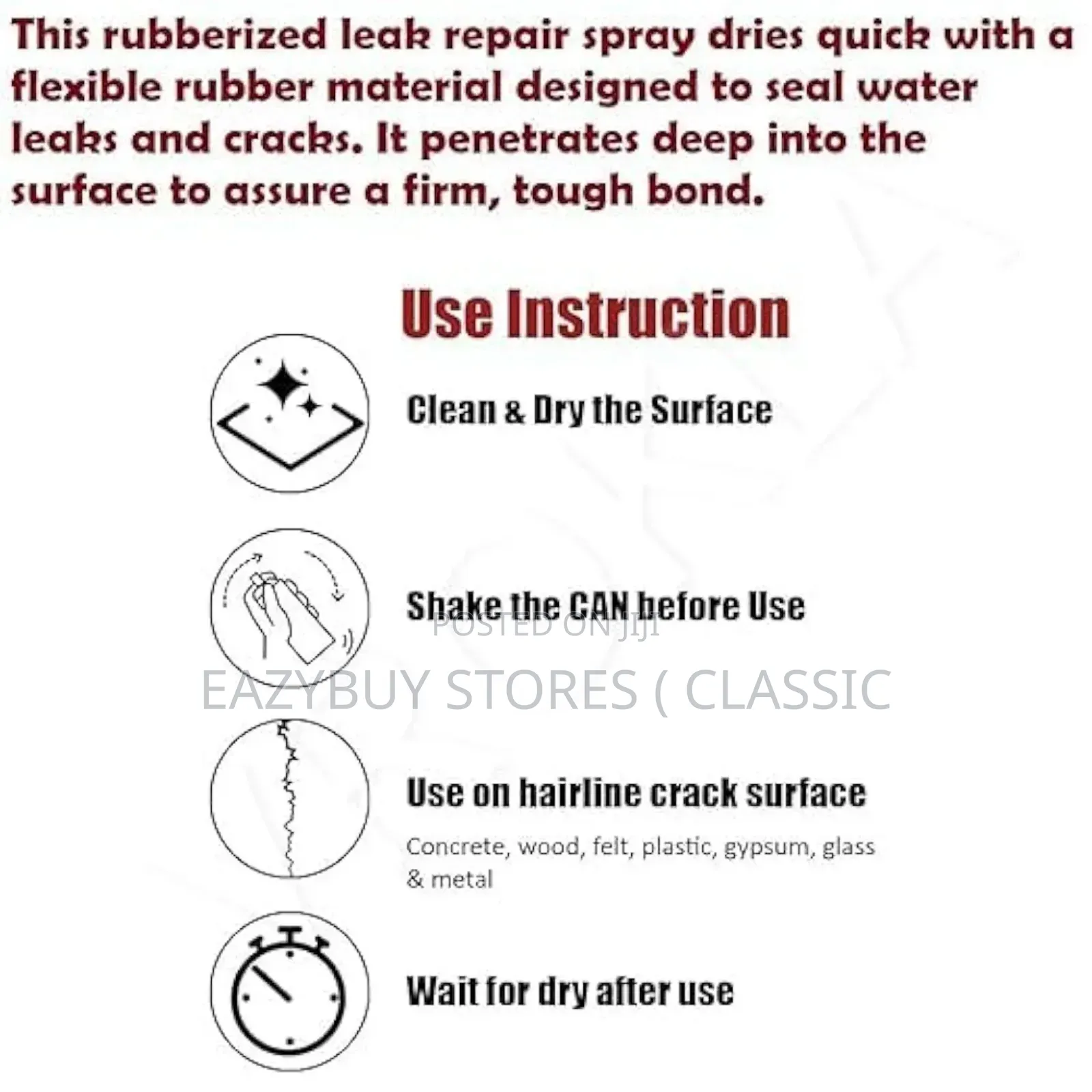 Leak Filler Waterproof, Sealant Spray, Instant Sealer
