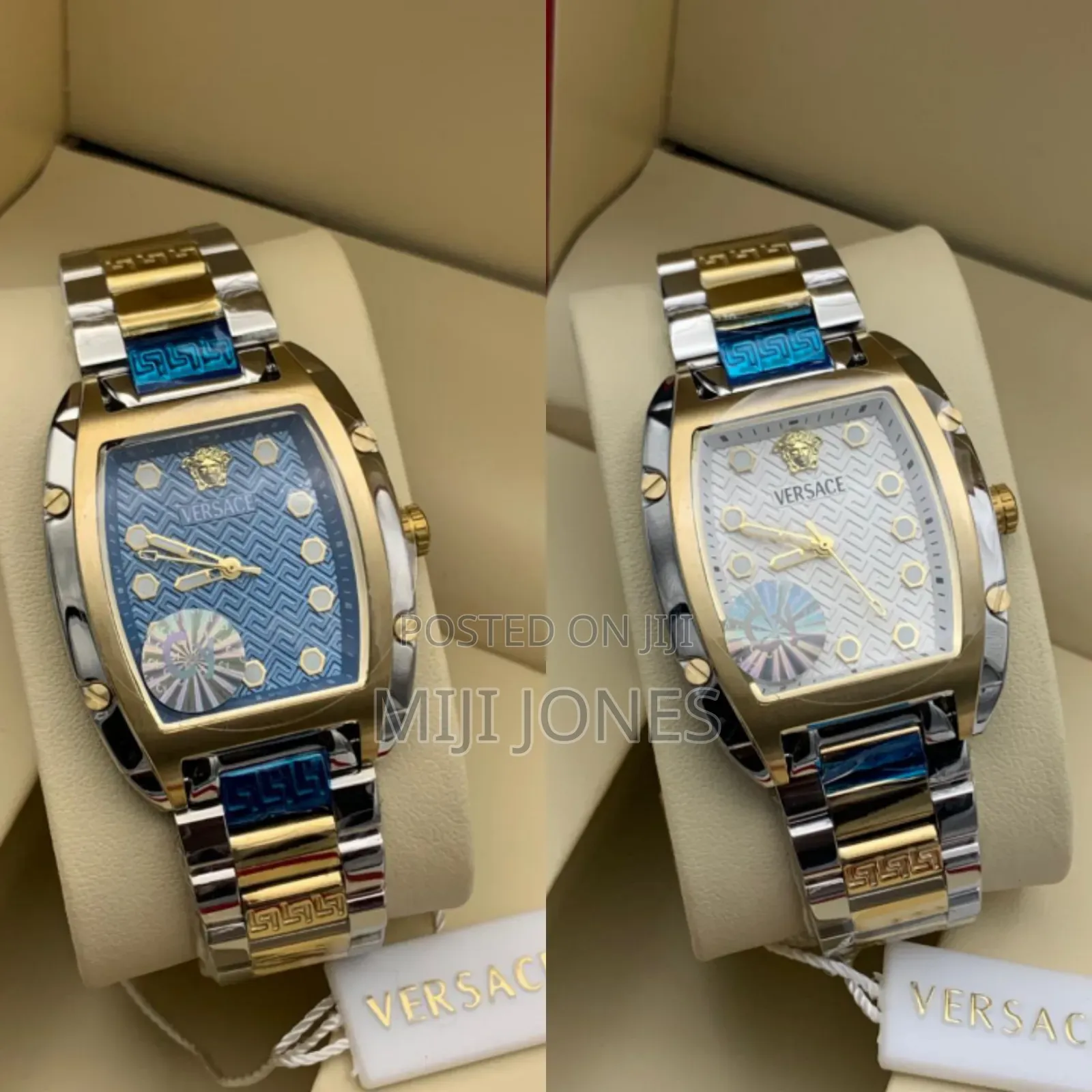 Versace Inspired Men's Watch - Stainless Steel Square Dial"