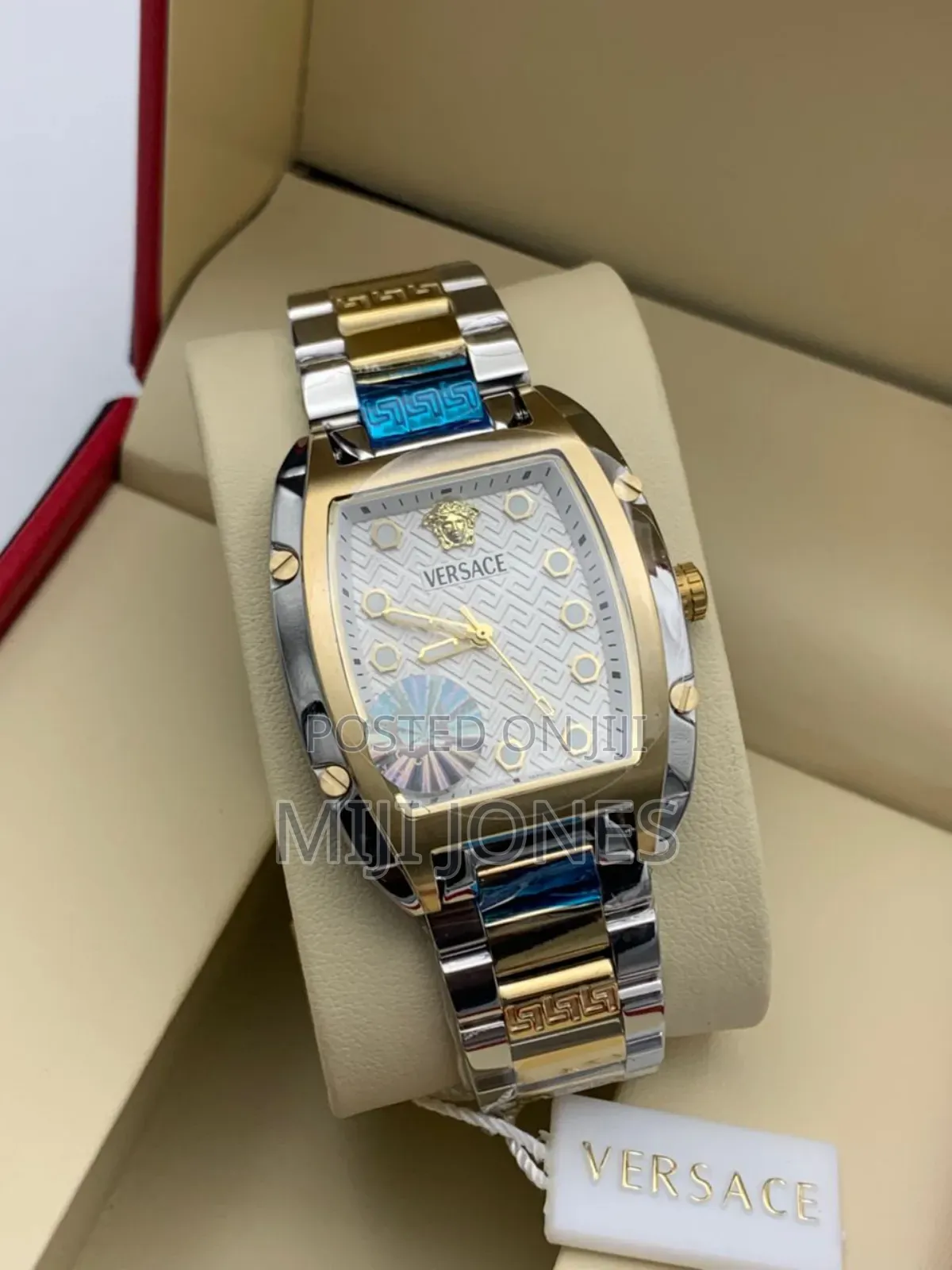 Versace Inspired Men's Watch - Stainless Steel Square Dial"