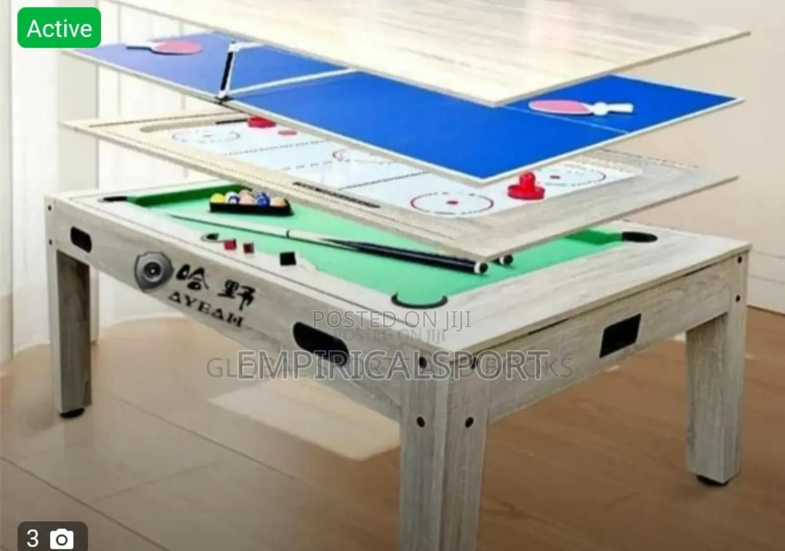 4 in 1 Revolver, Snooker, Tennis, Air Hockey and Flat Board