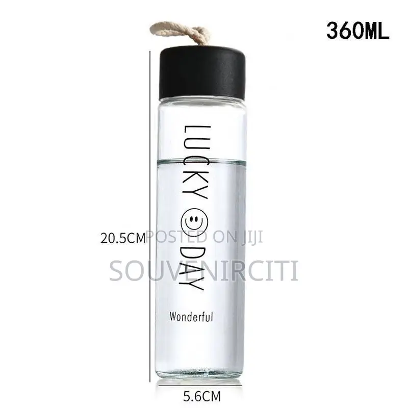 360ml Transparent Glass Water Bottle - Drinkware
