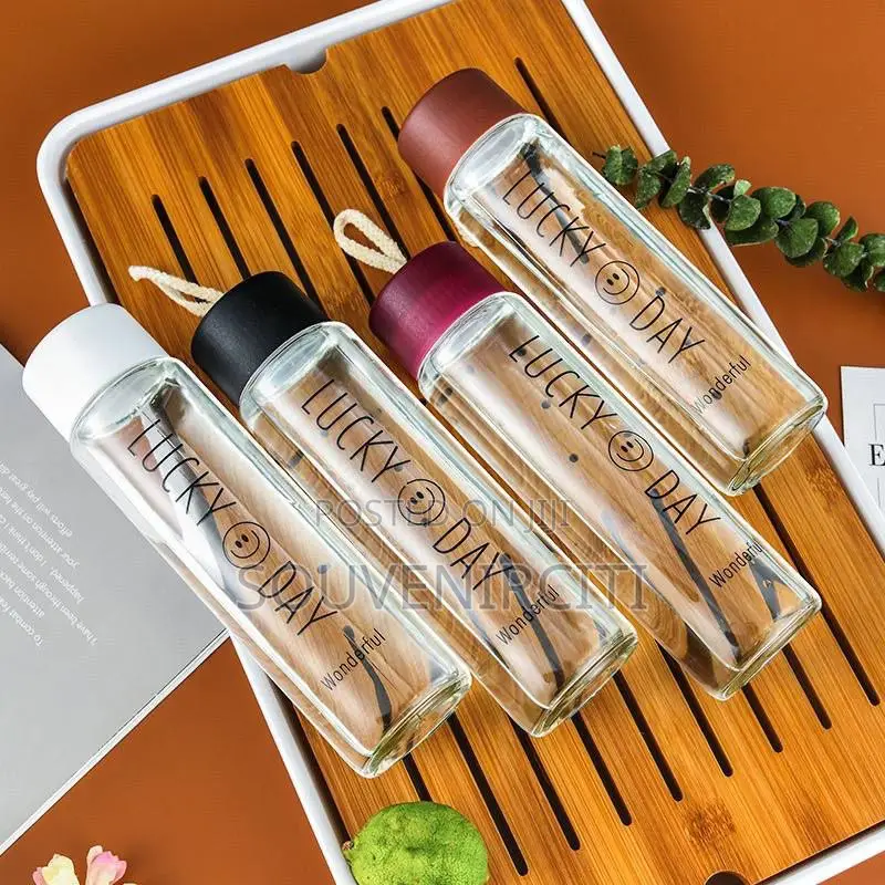360ml Transparent Glass Water Bottle - Drinkware