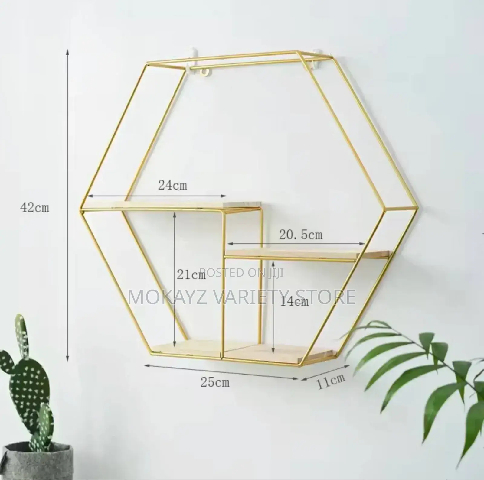 Nordic Gold Luxury Wall Decor Storage Rack (Big Size)