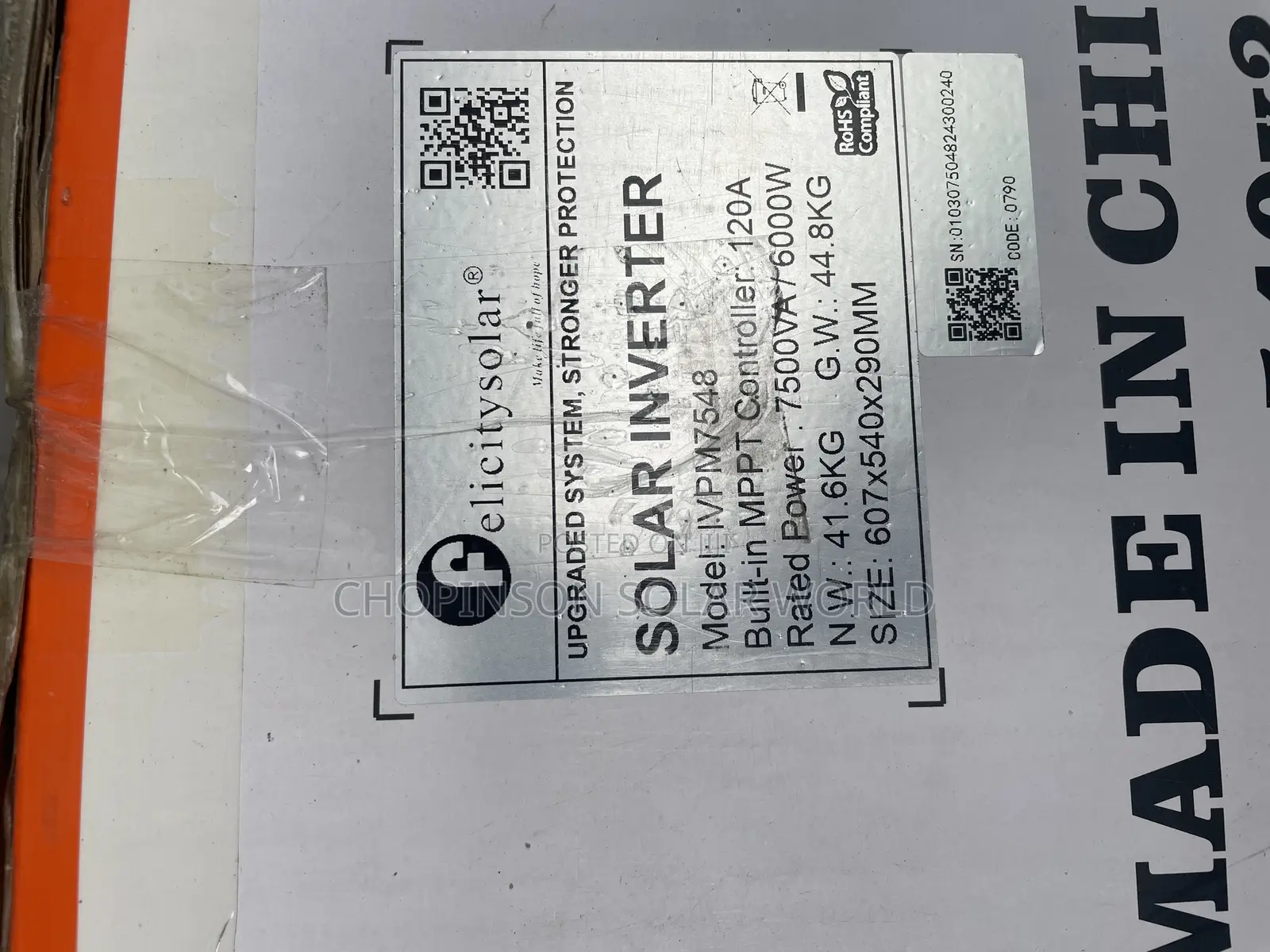Solar Energy Felicity Inverter MPPT Charge Controller 120ah