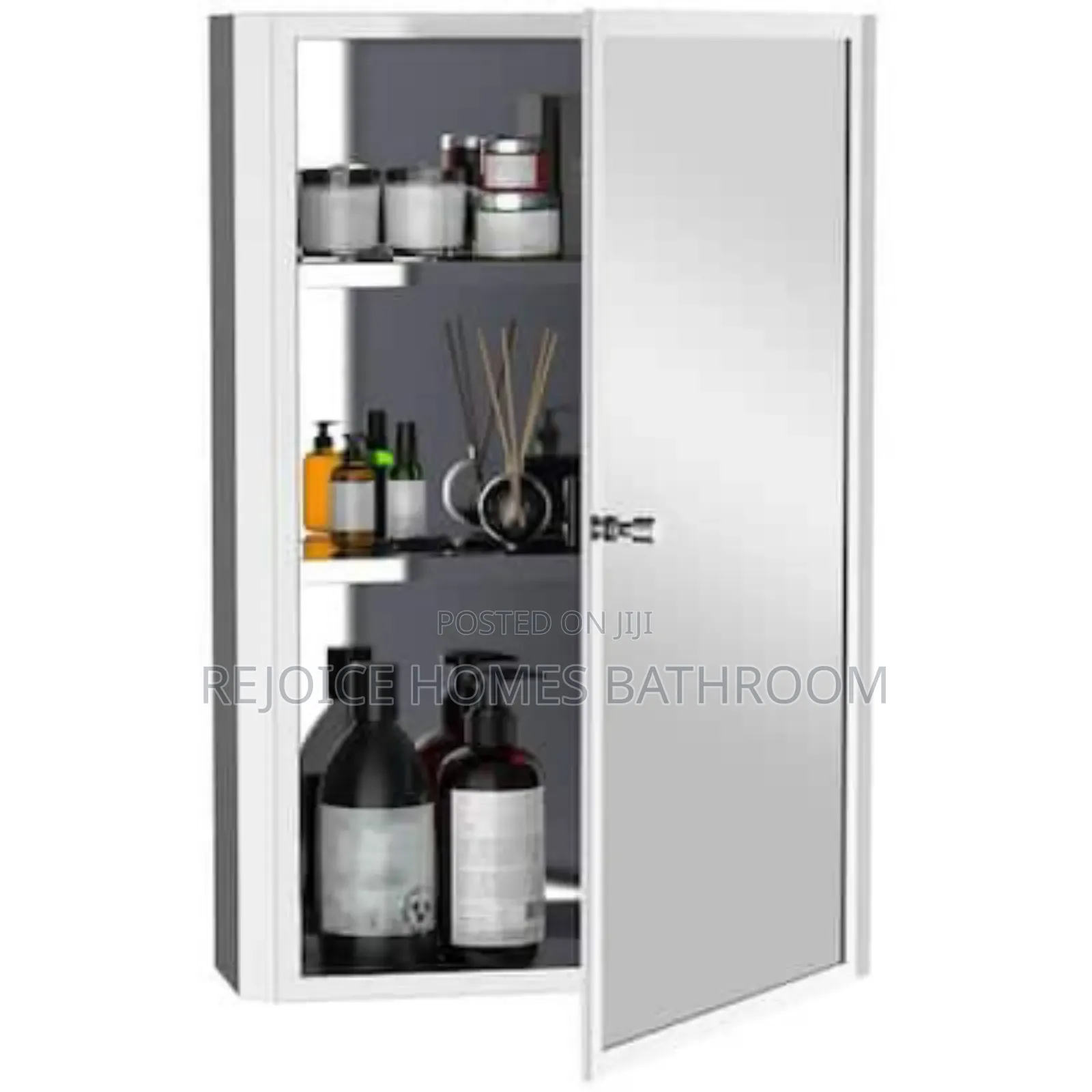 Luxury Stainless Steel Wall Hung Storage Mirror With Shelve