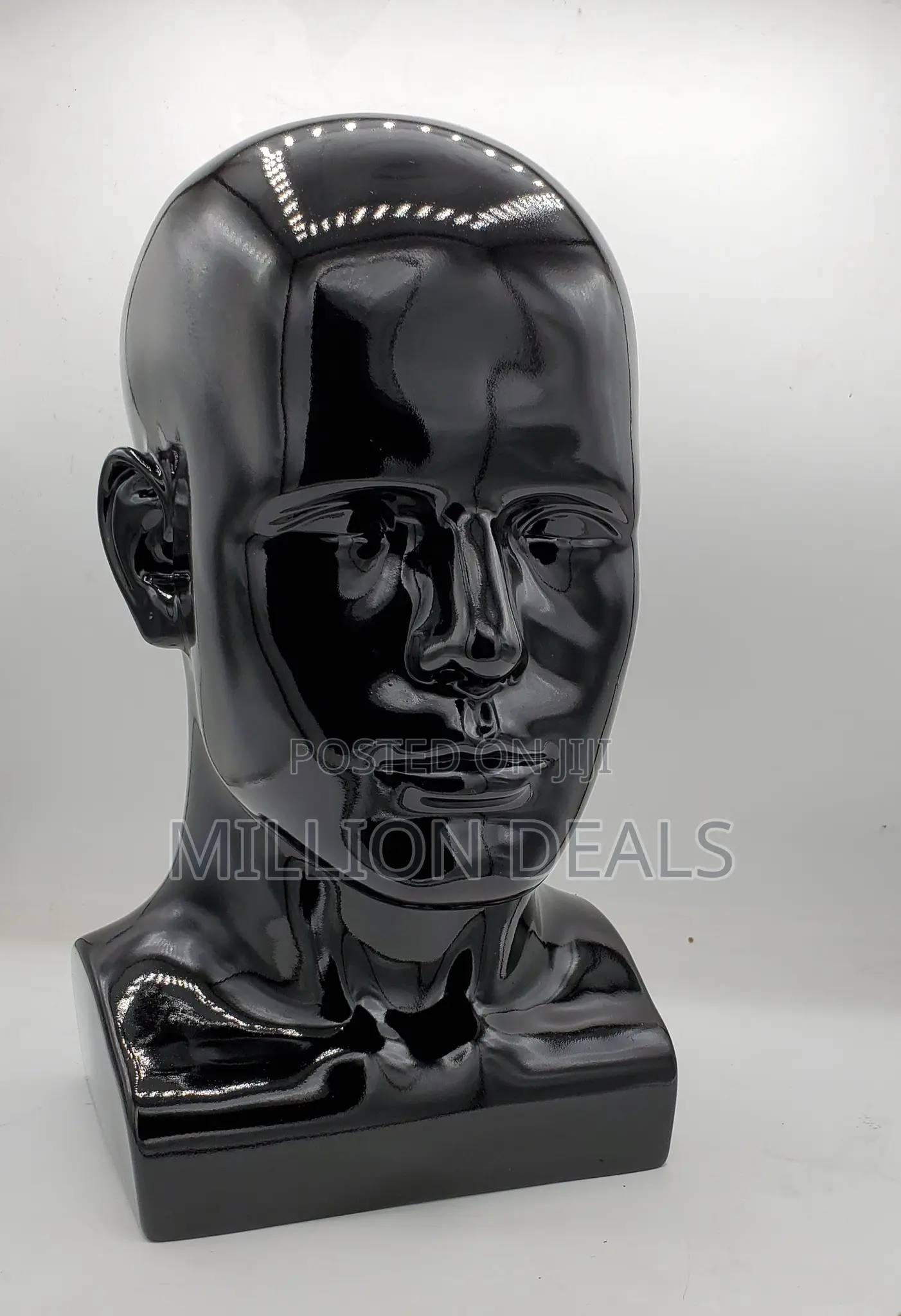 Male Mannequin Fiber Dummy Head Black