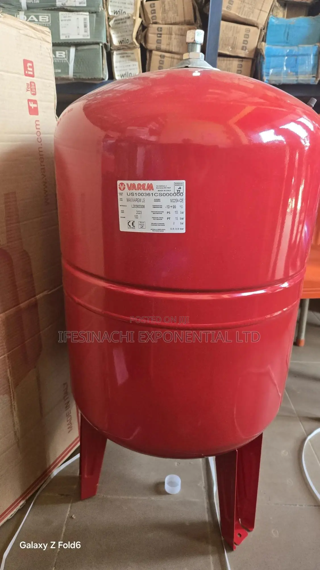 100 Liters Varem Presure Tank