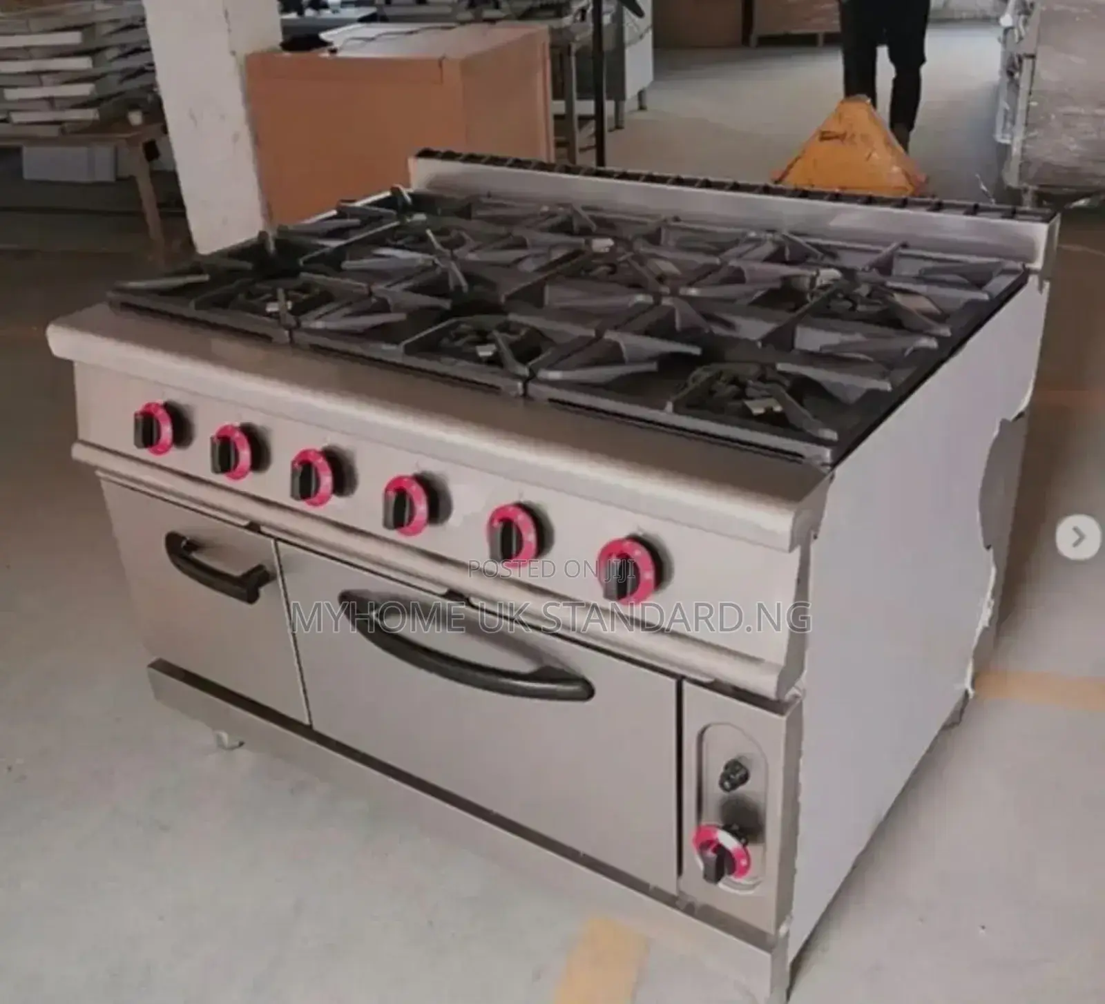 Industrial Six (6) Burners Gas Cooker Range With Oven