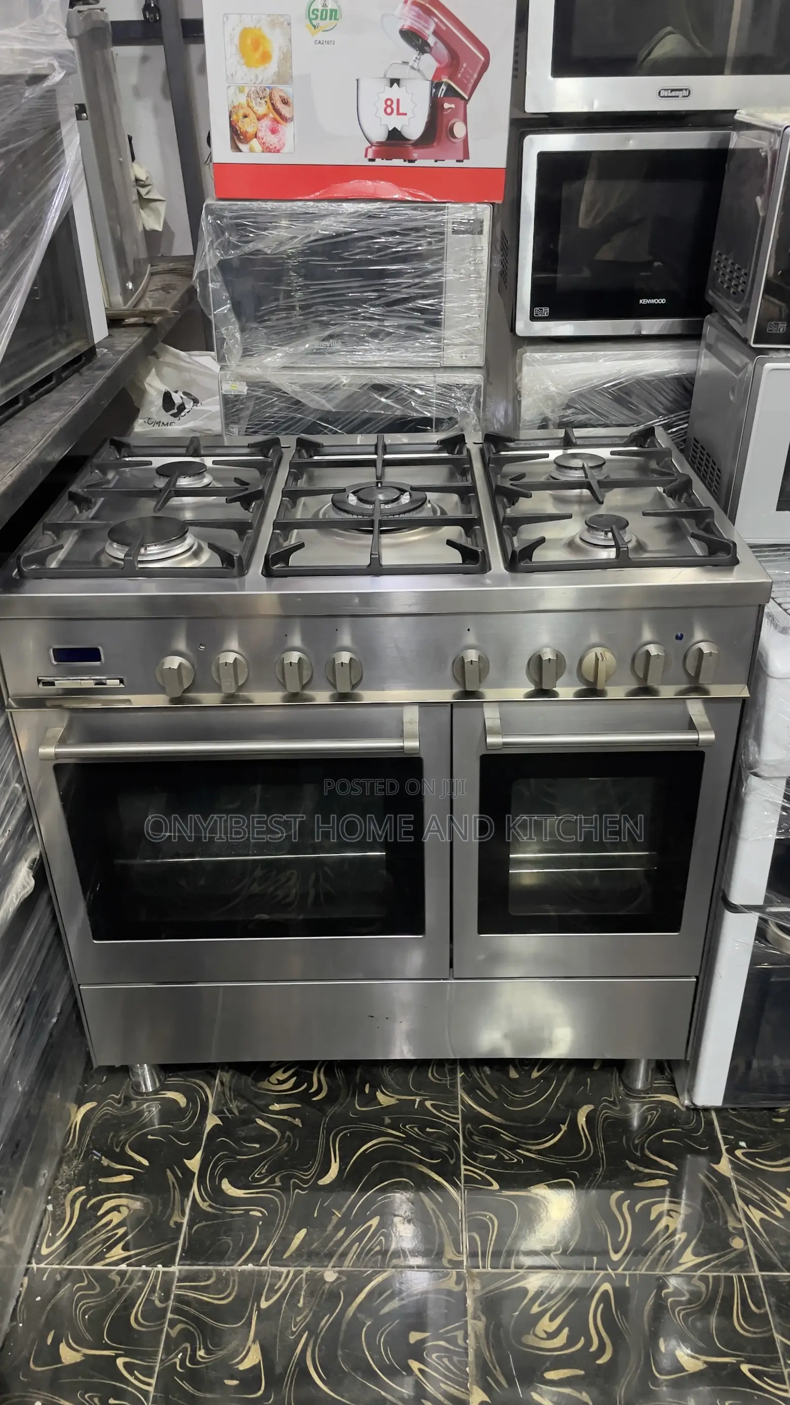 5bunners 90 by 60cm Standing Gas Cooker With Oven and Grill