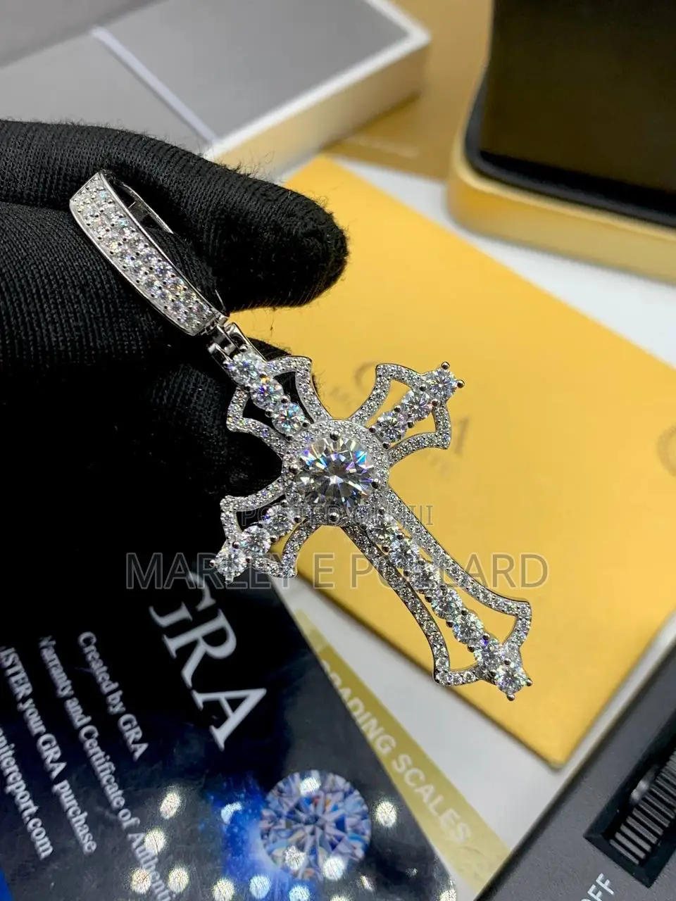 VVS Moissanite Big Chunk Diamonds Sterling Silver Neck