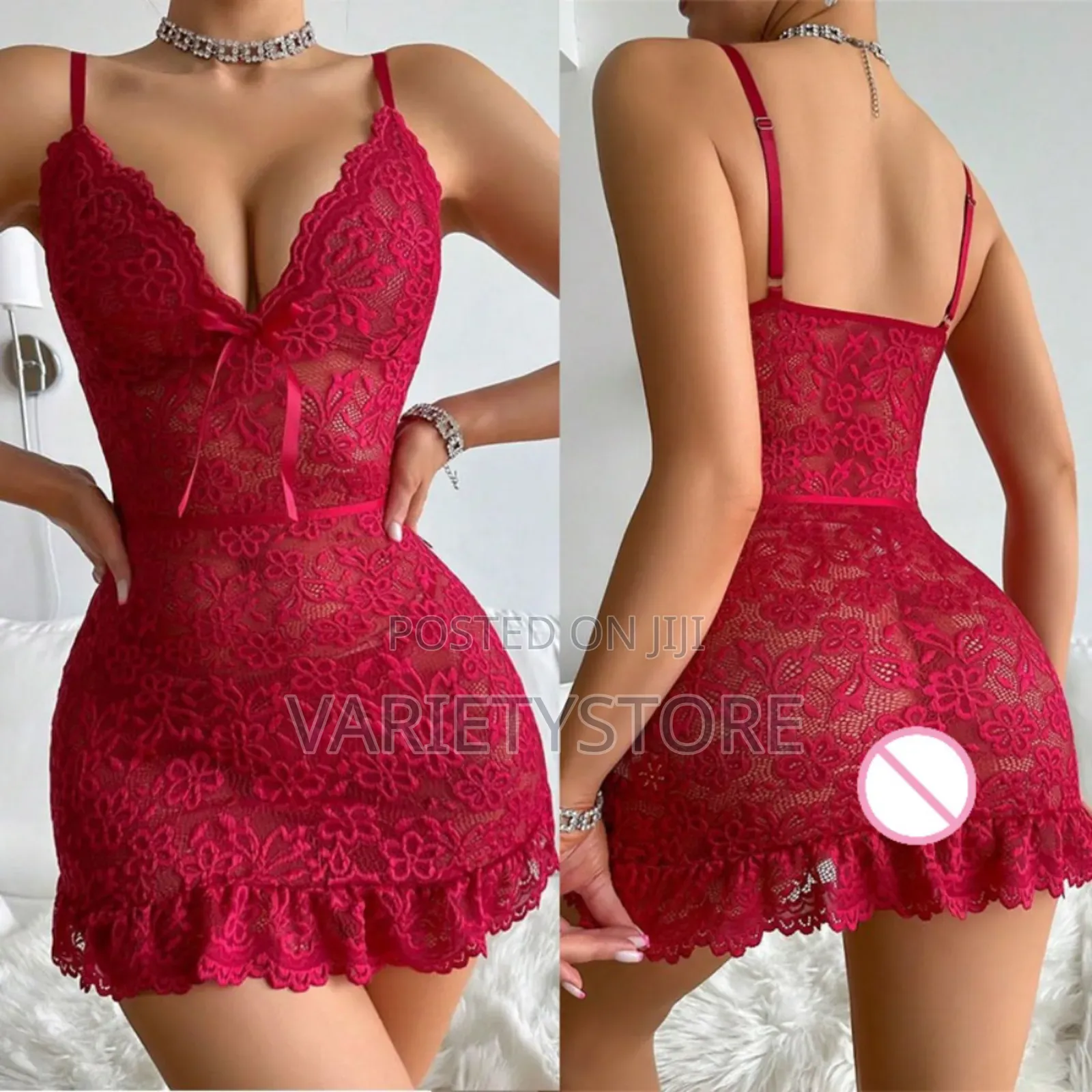 Sexy Crotchless Floral Lace Splicing Transparent Night Dress