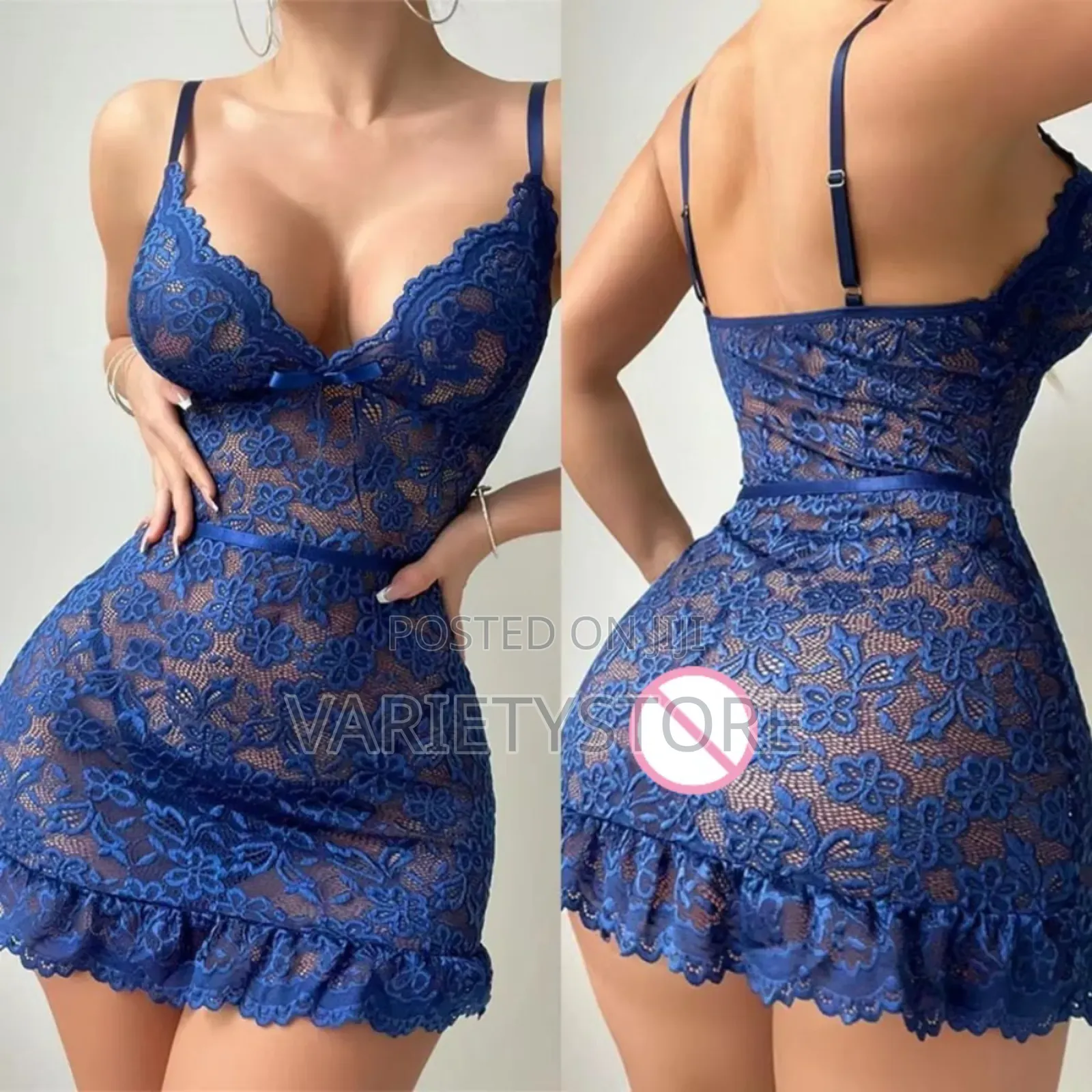 Sexy Crotchless Floral Lace Splicing Transparent Night Dress