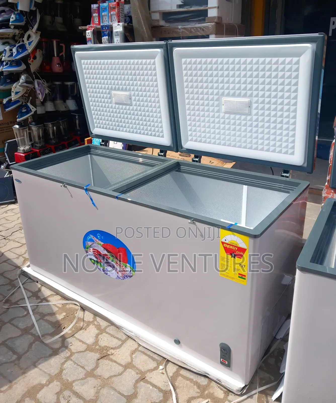 Original Aucma 650l Double Door Freezer (Copper)