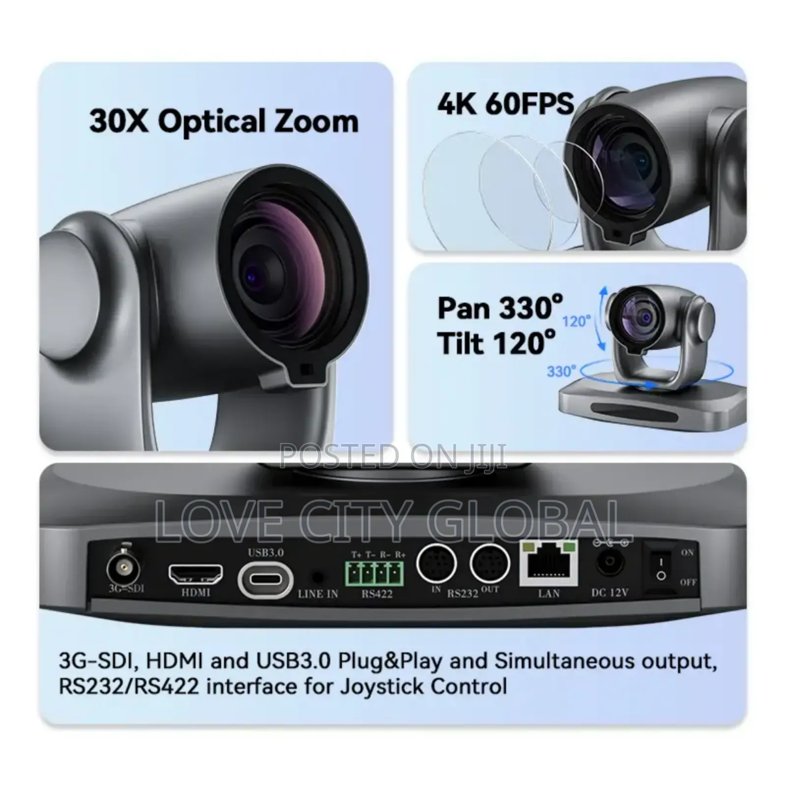 Uhd PTZ Video Conference Camera Ai Tracking 30x 4 Way Use