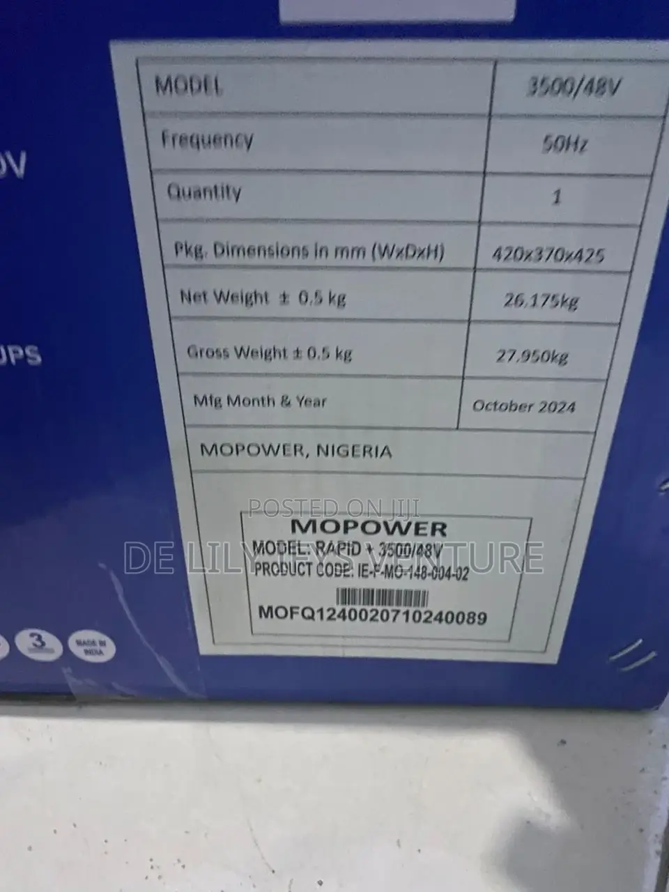 Mopower Inverter 3500 Kva 48v