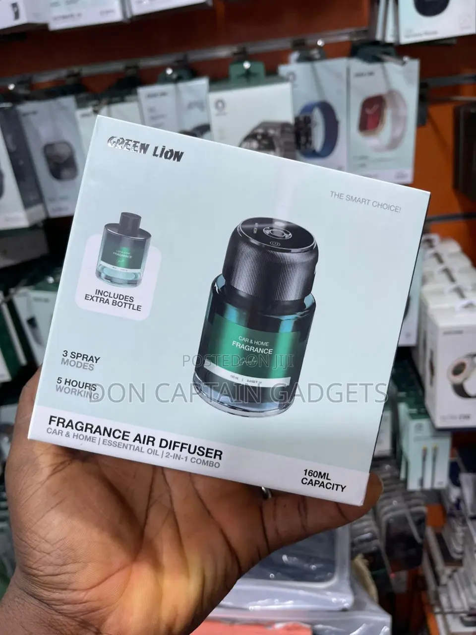 Green Lion Car and Home Air Fragrance Diffuser 160ml 2 in 1