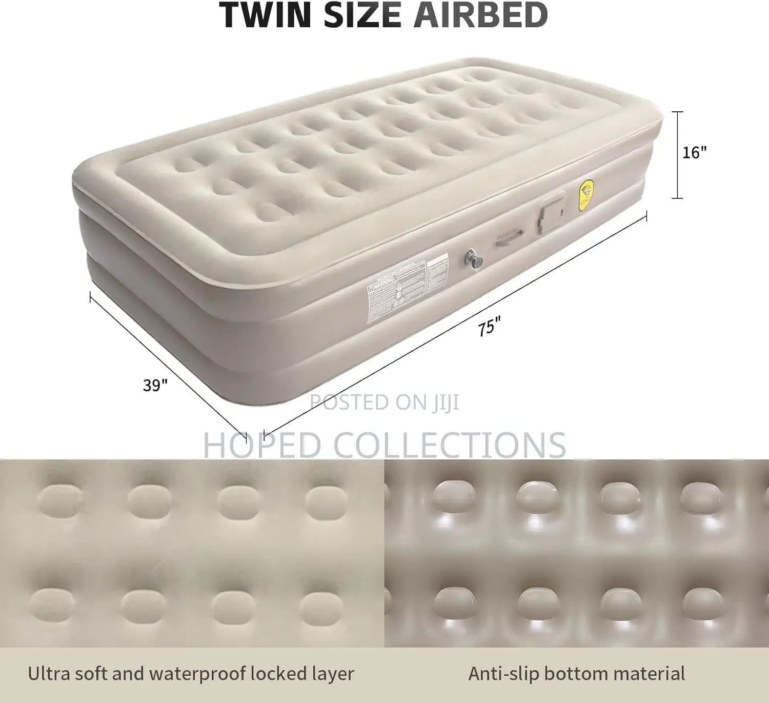 Single Size Inflatable Bed With Electric Pump