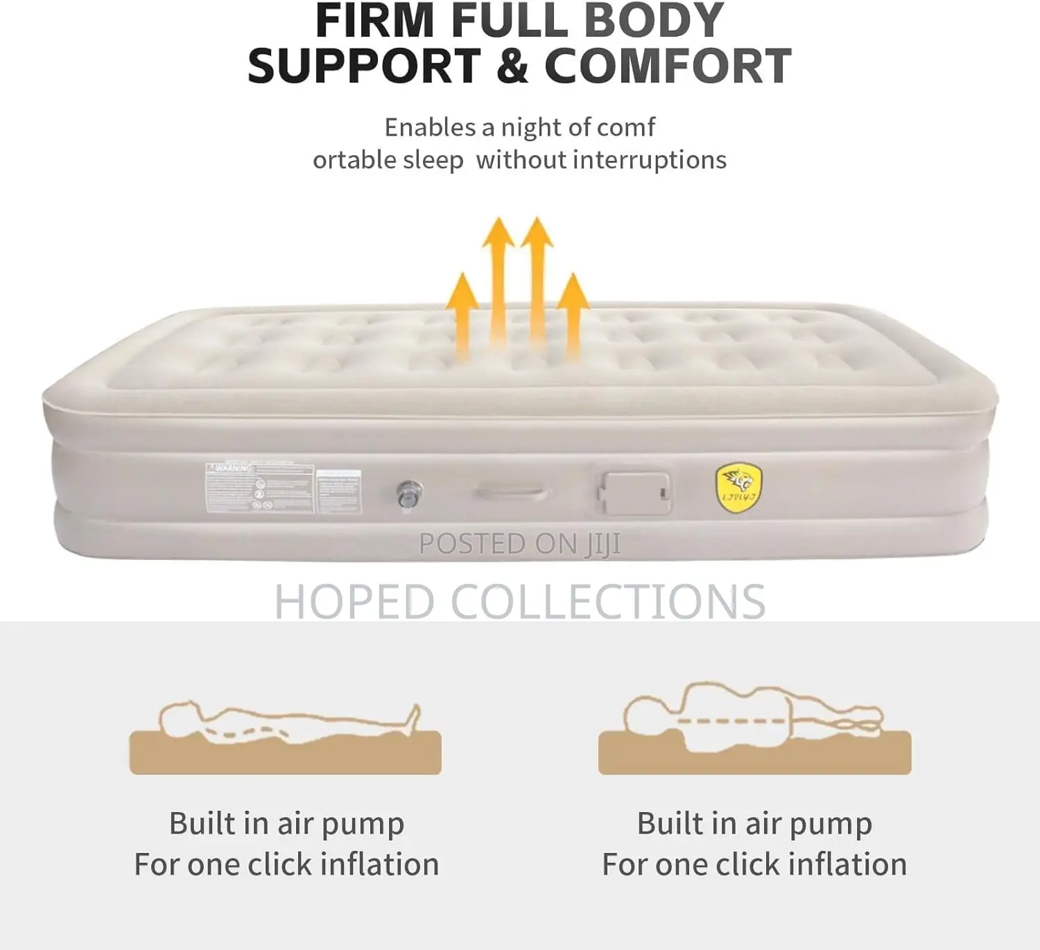 Single Size Inflatable Bed With Electric Pump