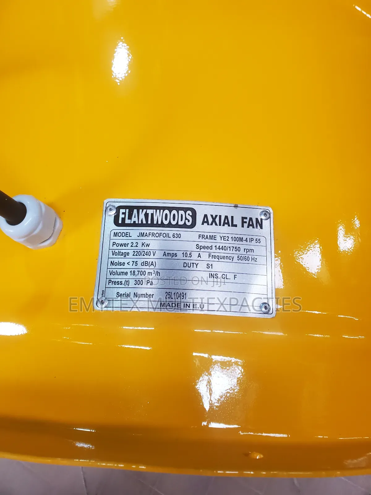 Flaktwoods Axial Fan 600mm Single Phase