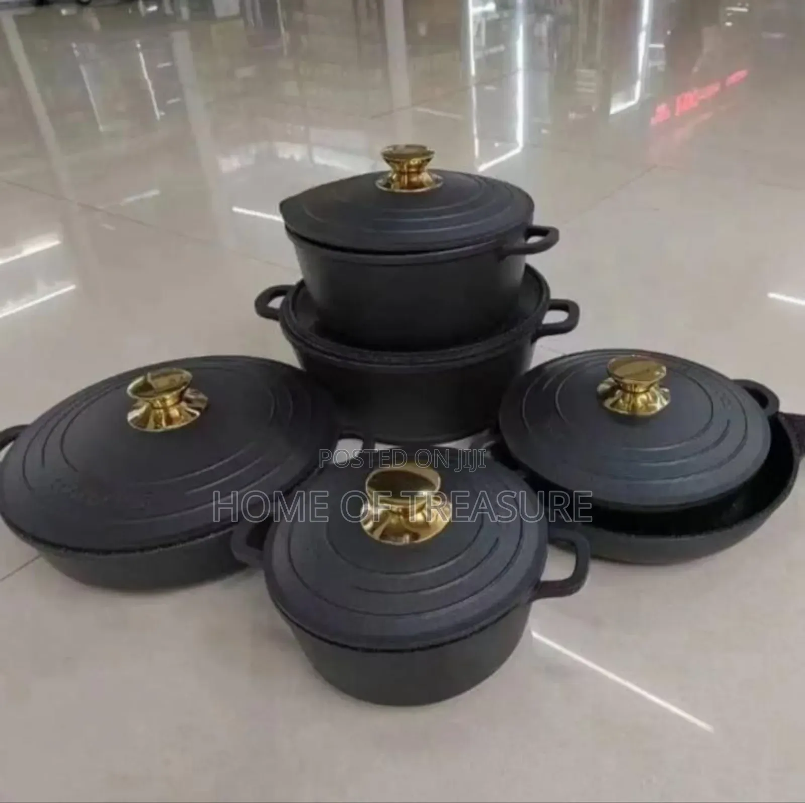 Set of Cast Iron Round Casseroles