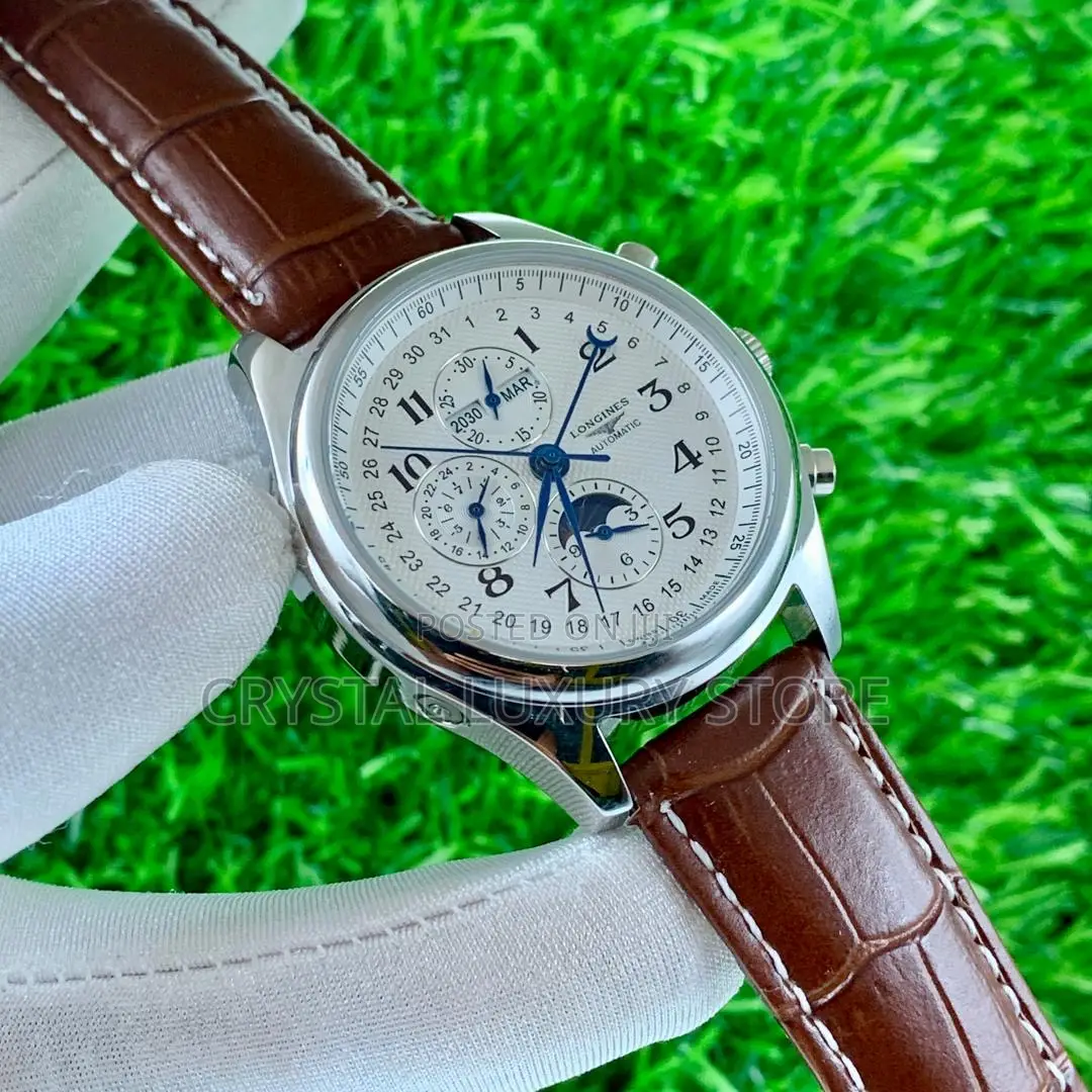 Longines Quality Luxury Men Genuine Leather Wristwatch