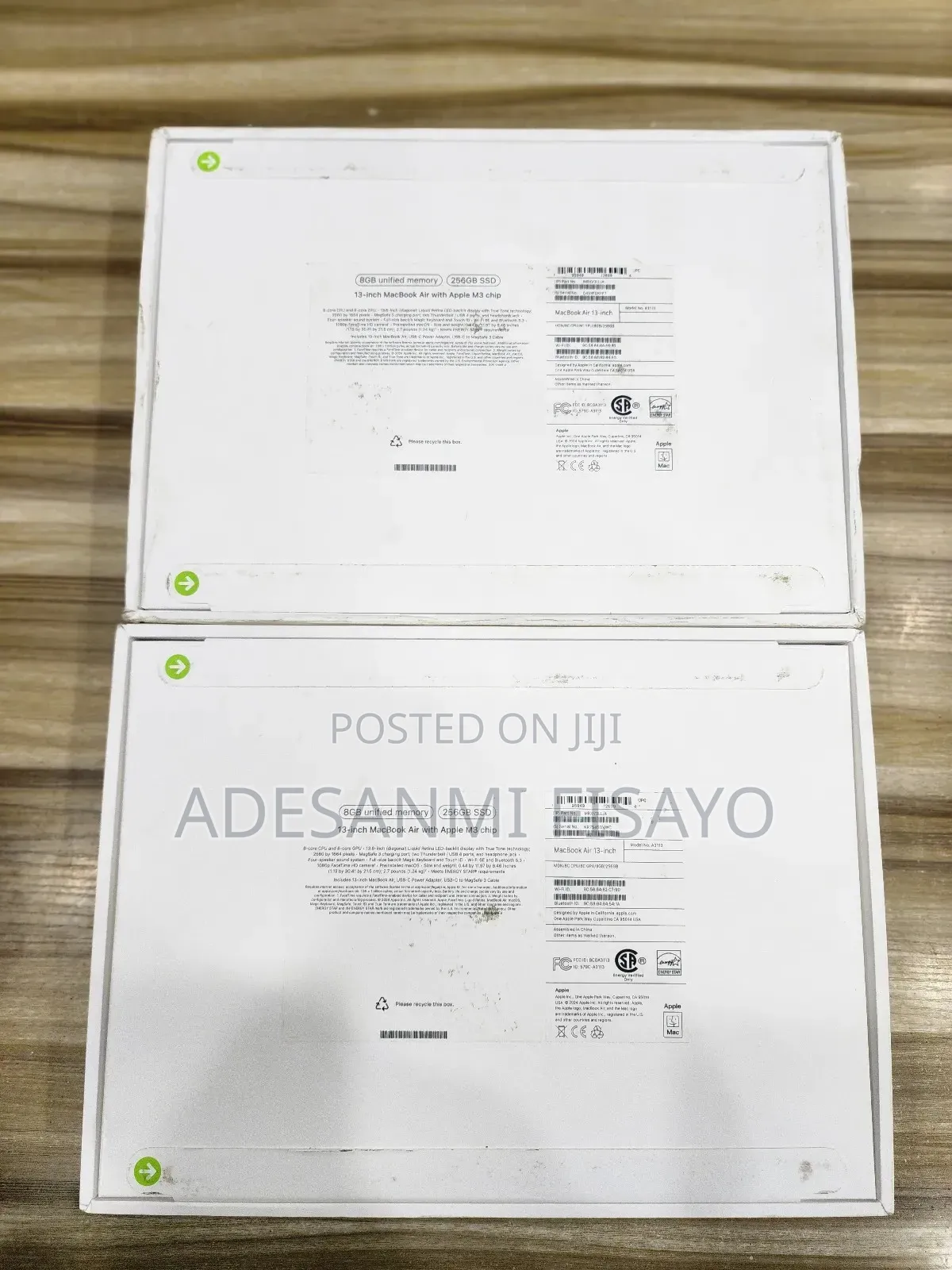 New Laptop Apple MacBook Air 2024 M3 8GB Apple M3 SSD 256GB