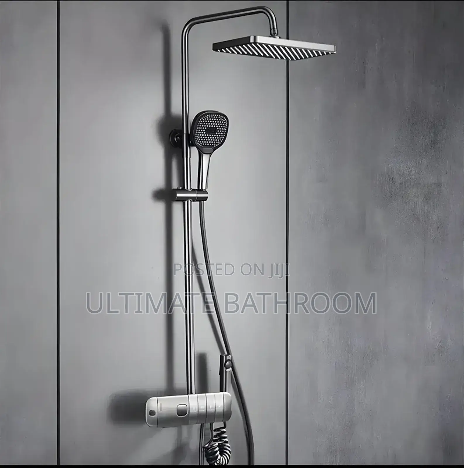 Grey Thermostatic Standing Shower Mixer