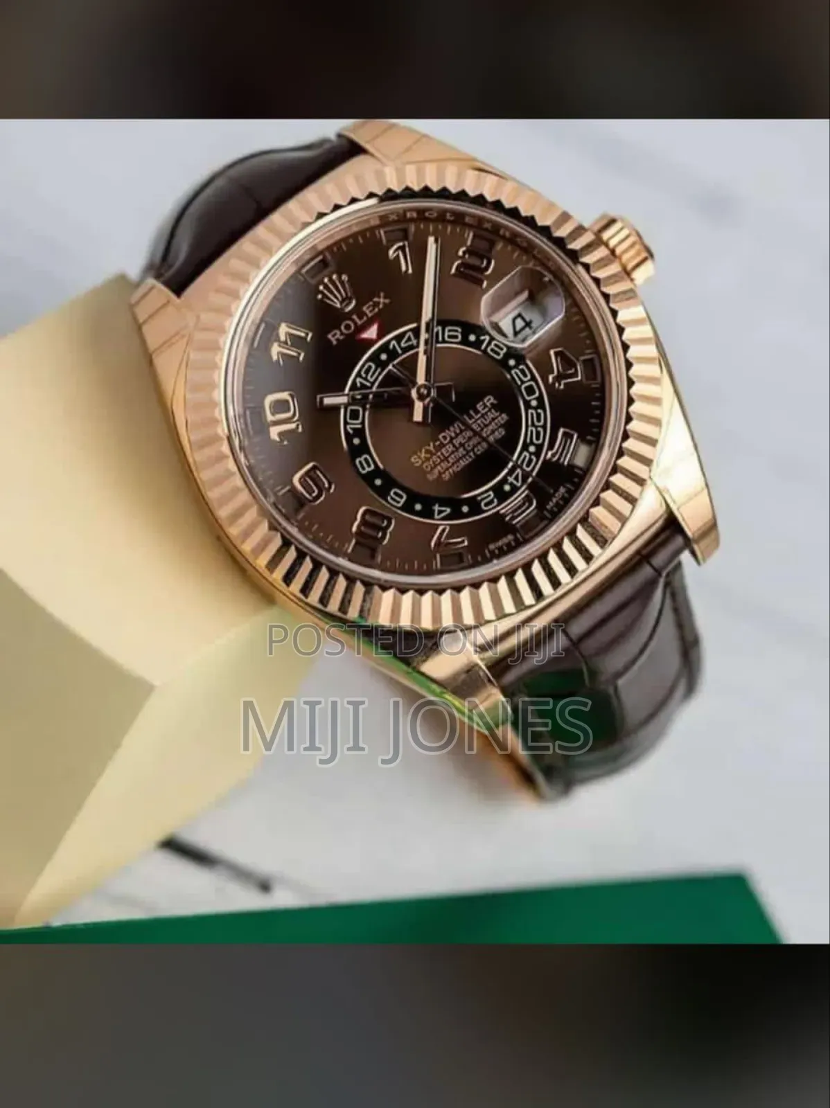 "Replica Rolex Sky-Dweller Watch - Leather or Chain Strap"