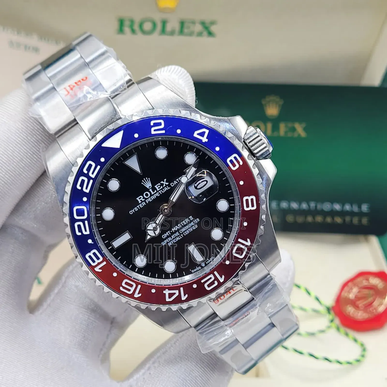 "Rolex Oyster Perpetual Date Silver Chain Inspired Watch"