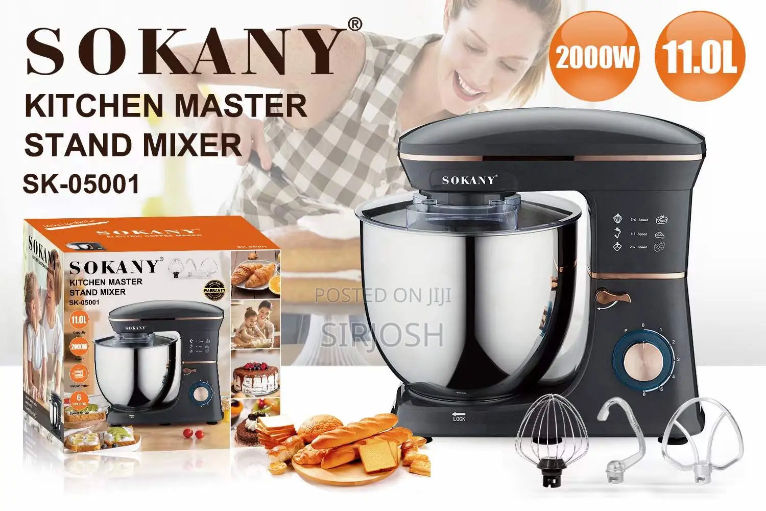 11l Sokany Stand Mixer