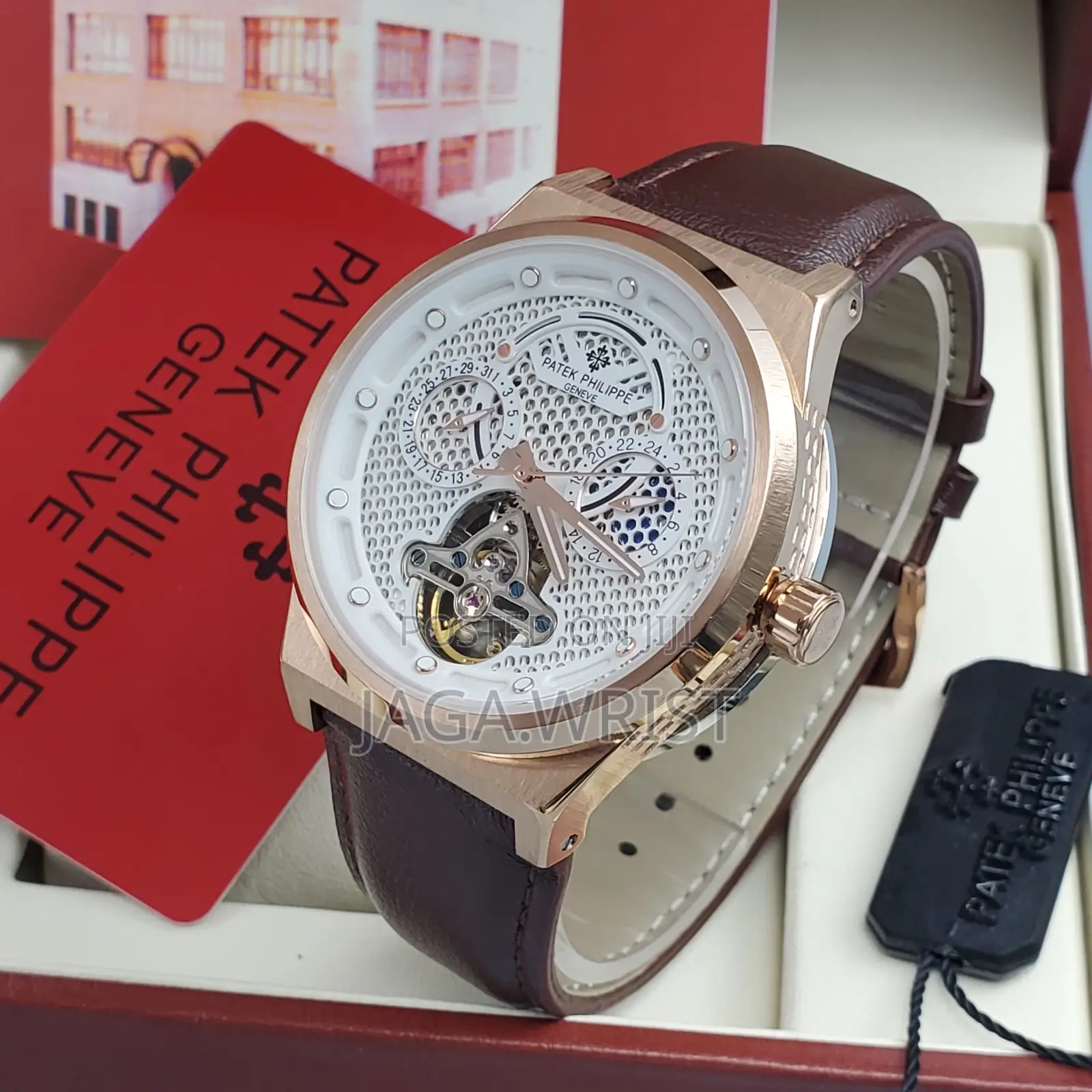 Patek Leather Automatic Watch