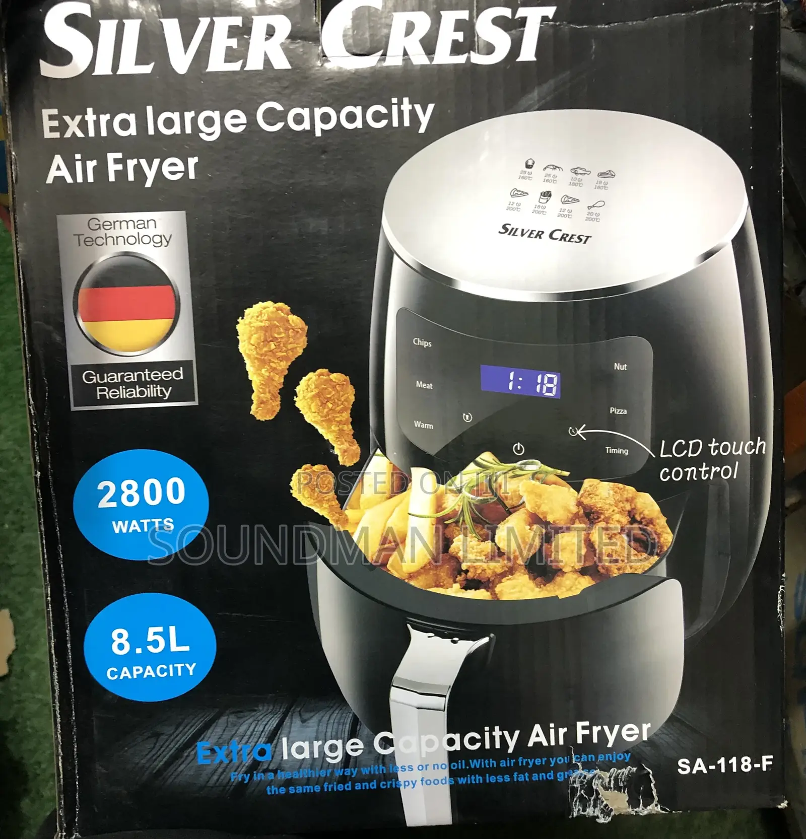 Silver Crest Air Fryer 8.5 Liters