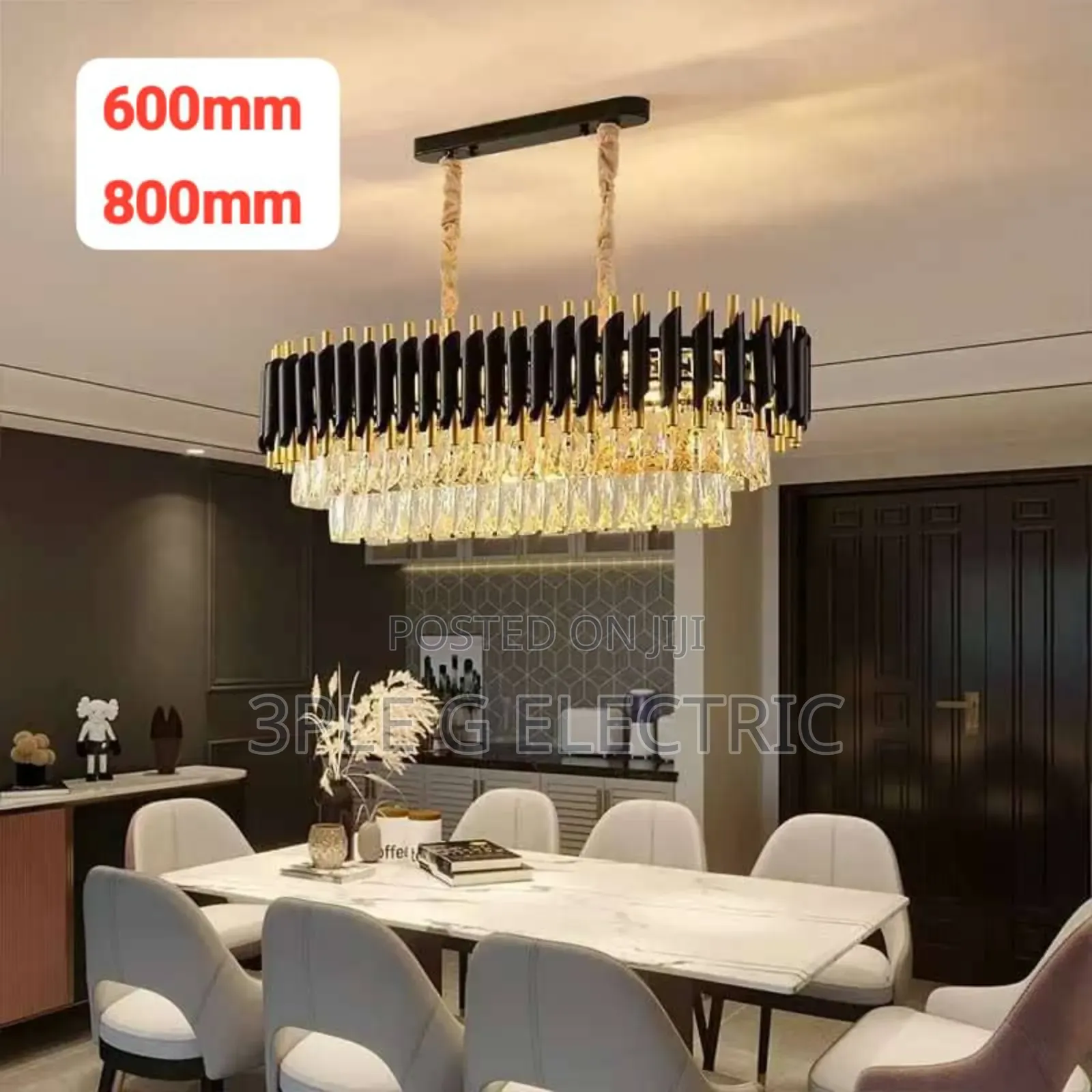 Long Crystal Chandelier Size 800mm