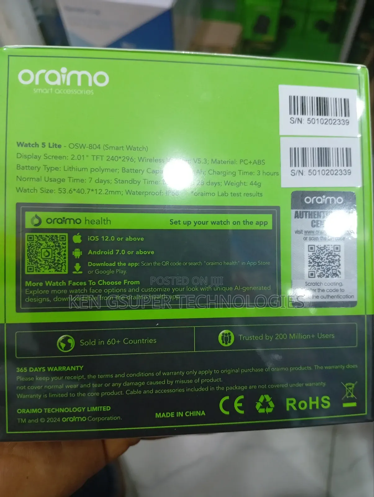 Oraimo Smart Watch 5 Lite