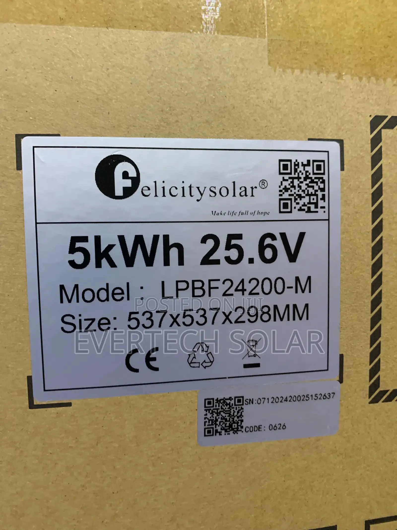 New Arrival 5 Kwhs Felicity Lithium Battery 24v