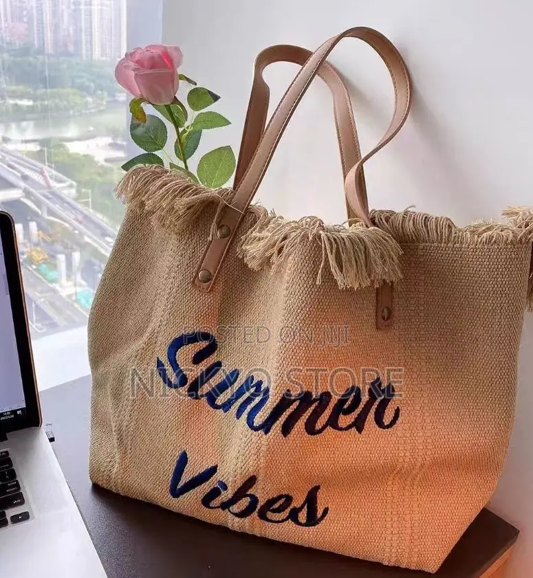 "Summer Vibes" Fringe Tote Bags