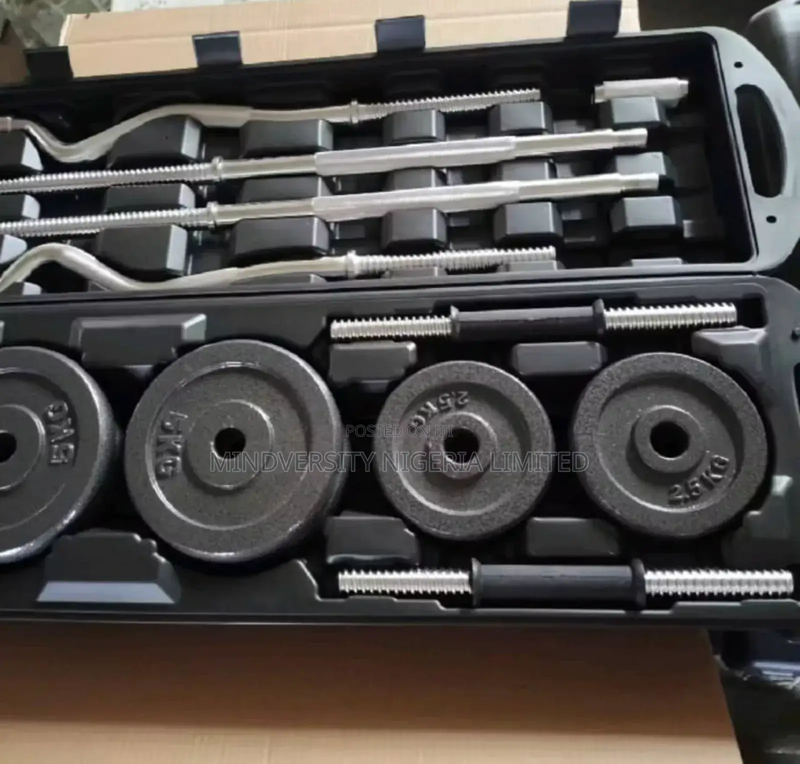 Adjustable Dumbbell and Barbell and Curved Bar Weights 55kg