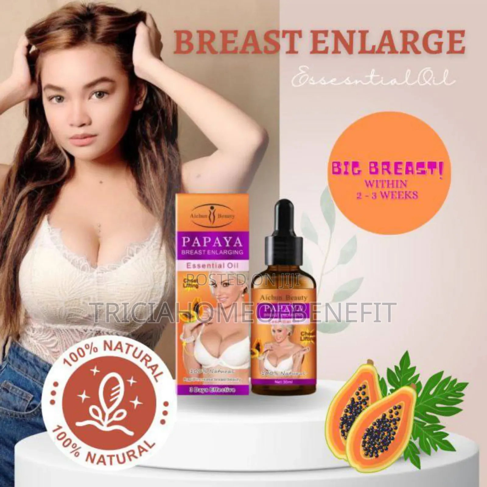 Aichun Beauty Natural Papaya Breast Enhancer Oil