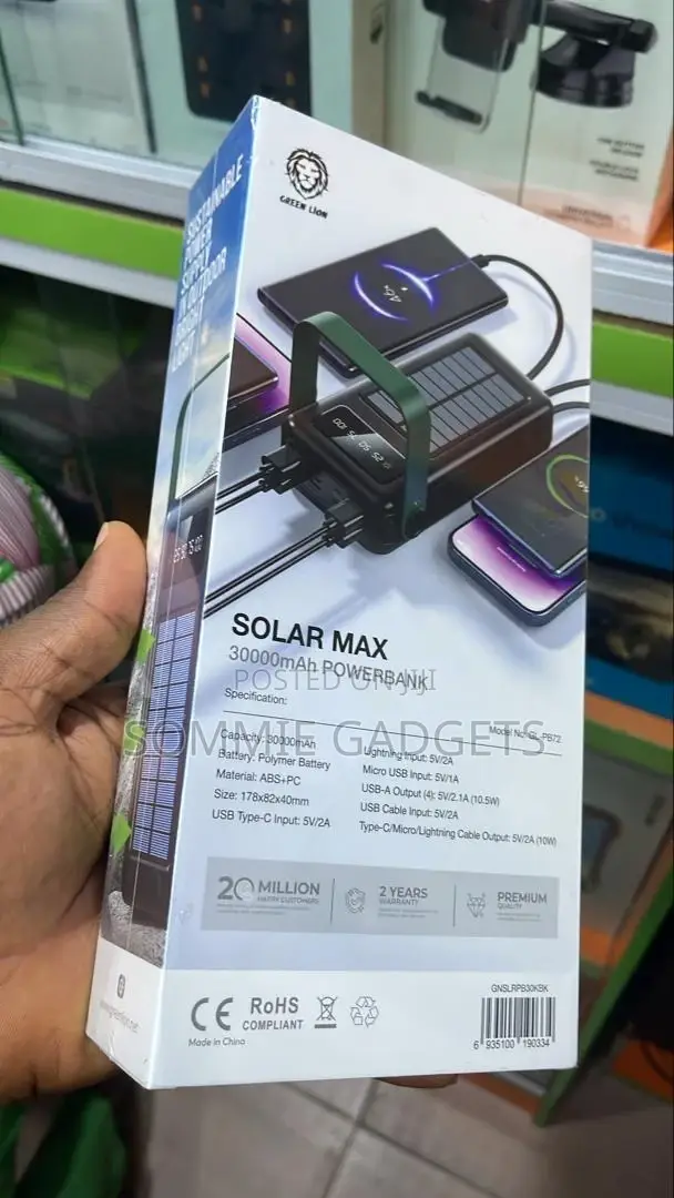 Greenlion Solar Power Bank Max 30000mah