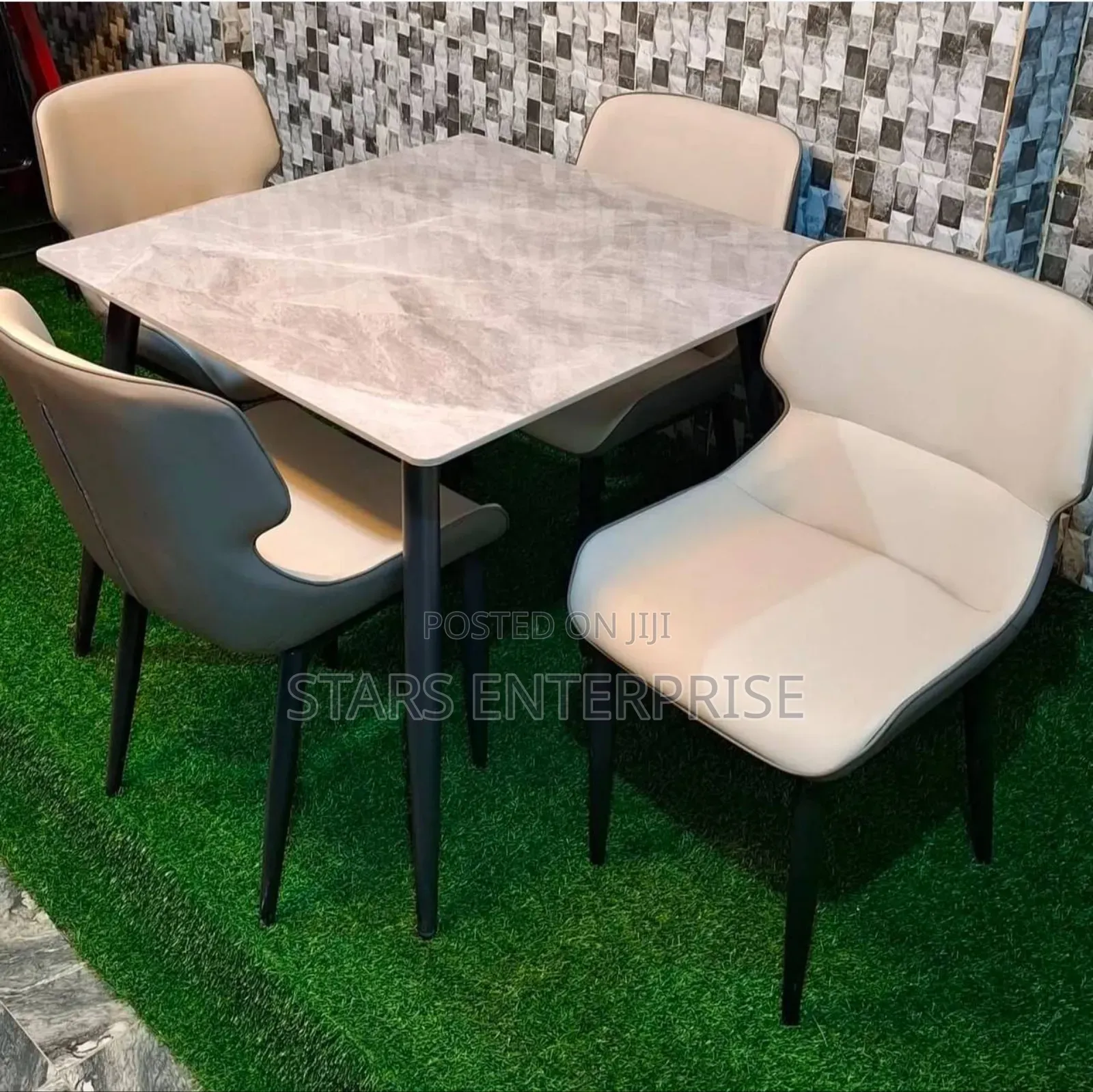 4 Seater Marble Dinning Set Design