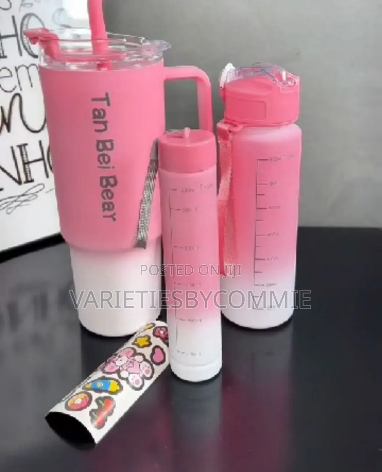 3pcs Quality Tumbler Bottle Sets With Straw