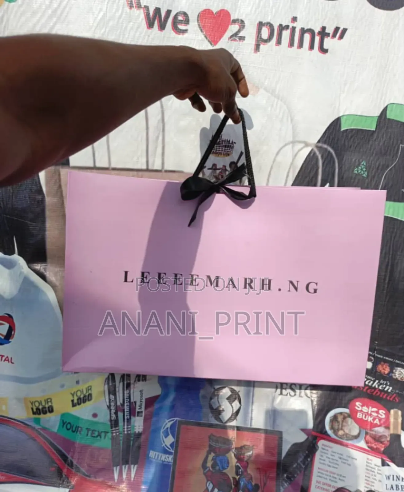 Paper Bag With Ribbon Printing